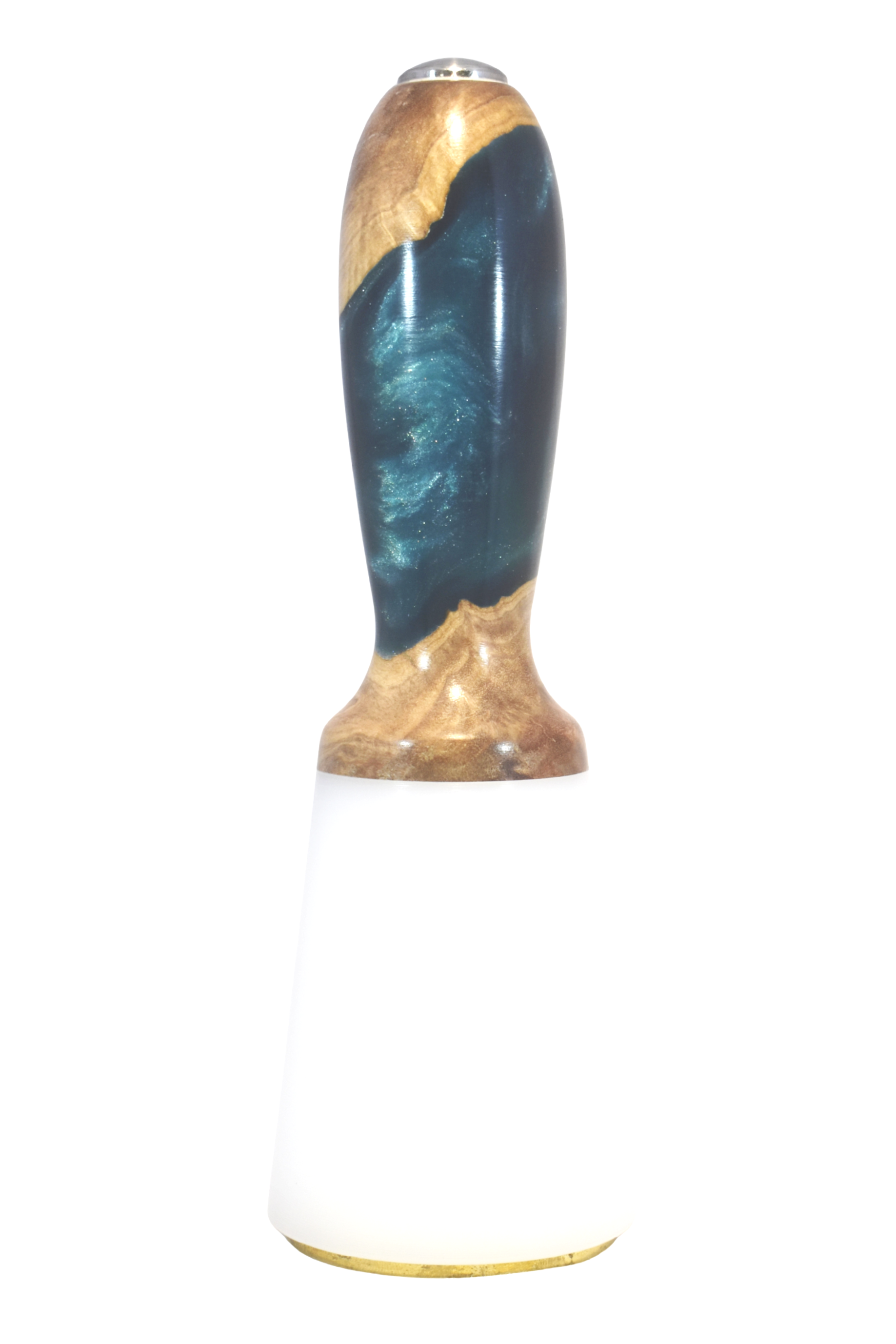 16oz Tapered Maul Red Mallee Burl In Turquoise Resin