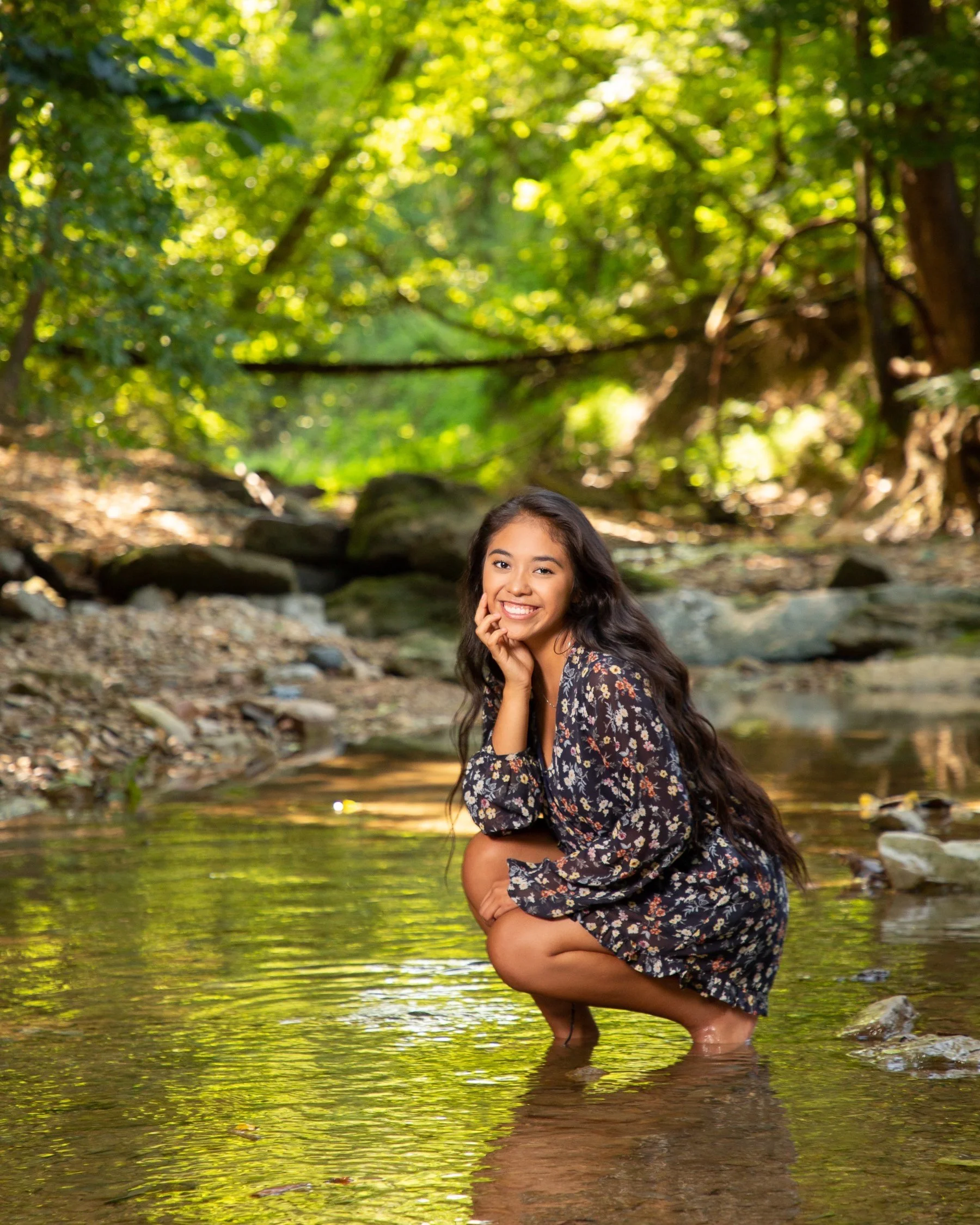 Portrait of a Senior in High School in a Kentucky creek