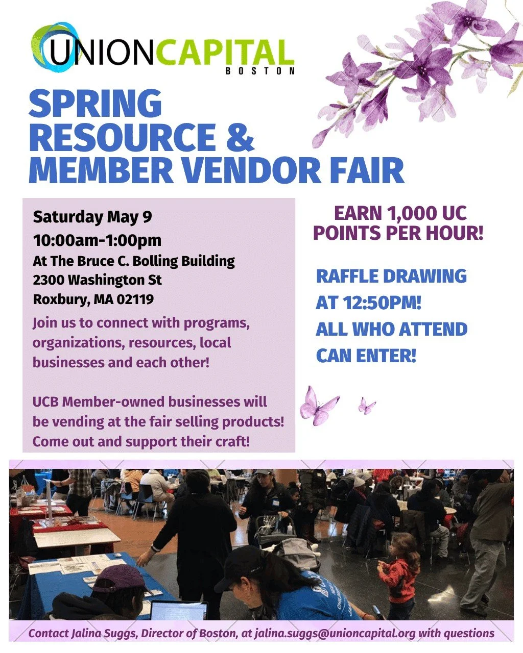 Join Union Capital at our Spring Resource &amp; Member Vendor Fair! This is an opportunity to connect with multiple resources and each other 🤝 

Support UCB member-owned businesses WHILE earning 1,000 POINTS PER HOUR! 🙌 

📅 Saturday, May 9
🕙️ 10: