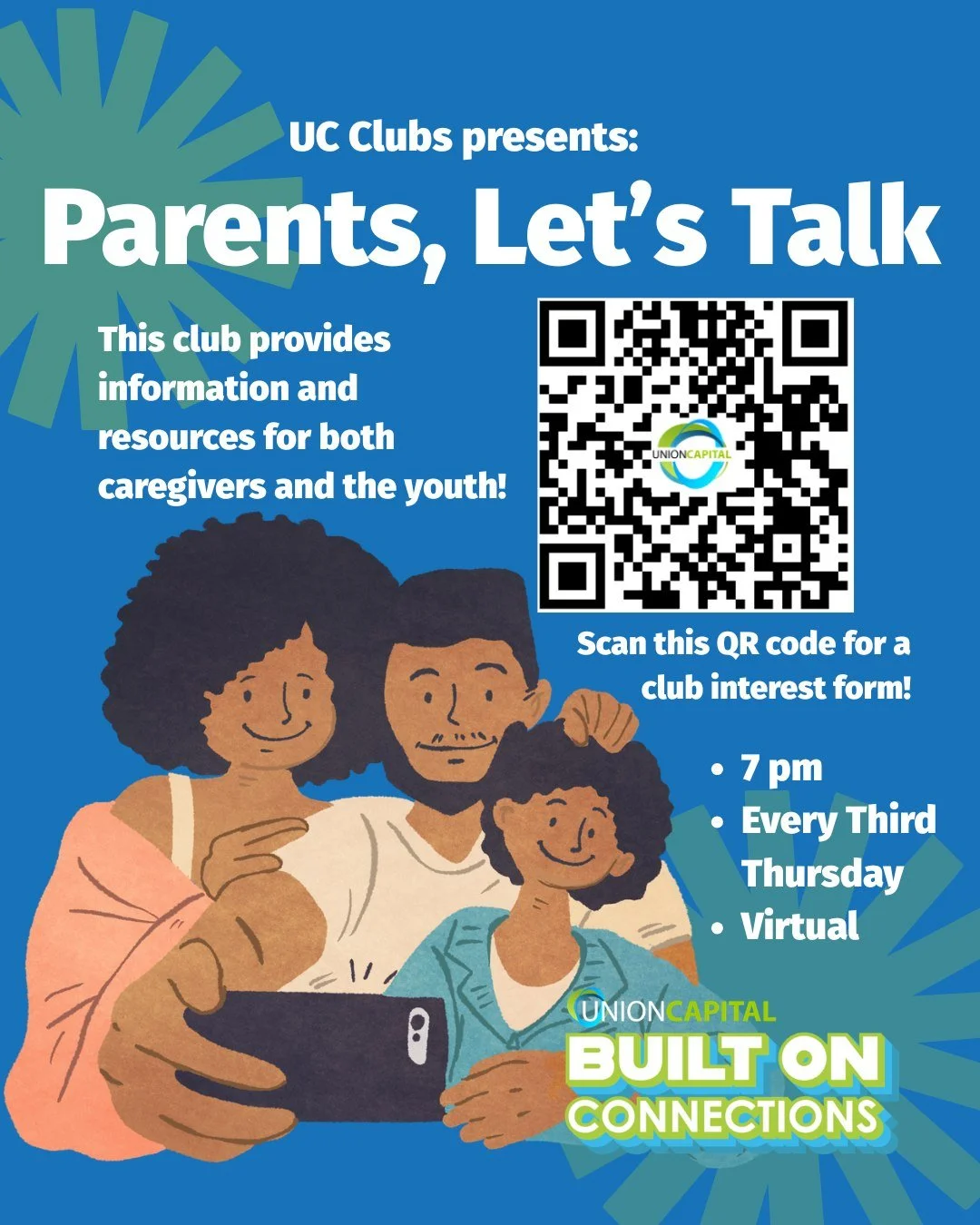 Parents Let's Talk club launches TODAY 🚨 Join us virtually for PLT, which provides information AND resources for both caregivers and youth. Who wouldn't want to join? 🤝 

Scan the QR code for the club interest form! 

📅 Every third Thursday (TODAY