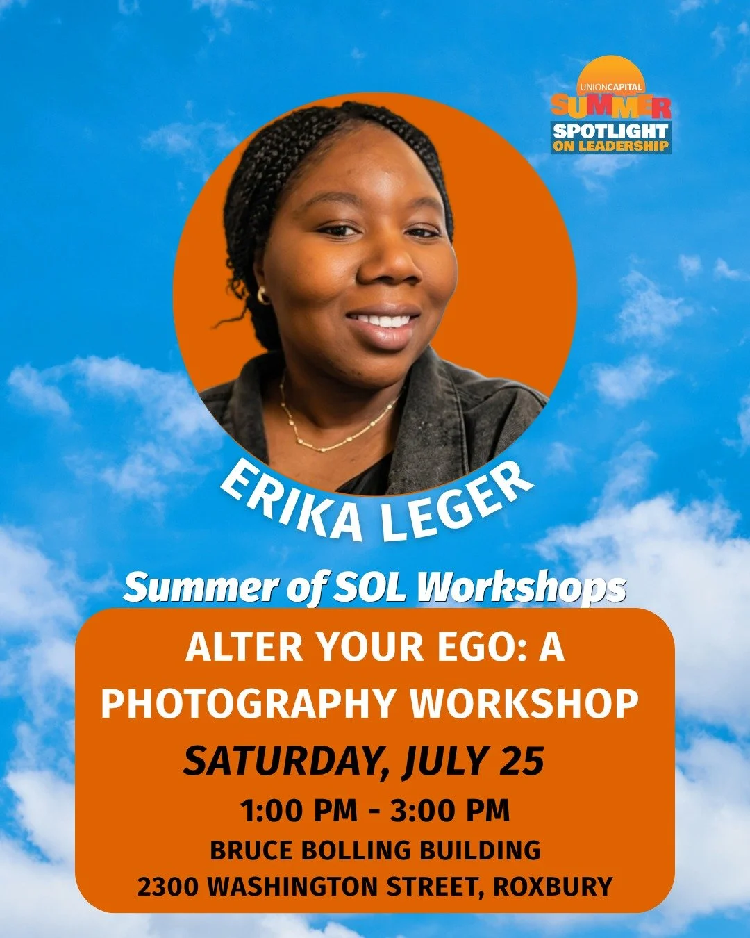 📷 ALTER YOUR EGO: A PHOTOGRAPHY WORKSHOP

Building your confidence starts with self-expression and presence. Join this playful, hands-on workshop to explore posing, body language, and phone photography while building confidence in front of the camer