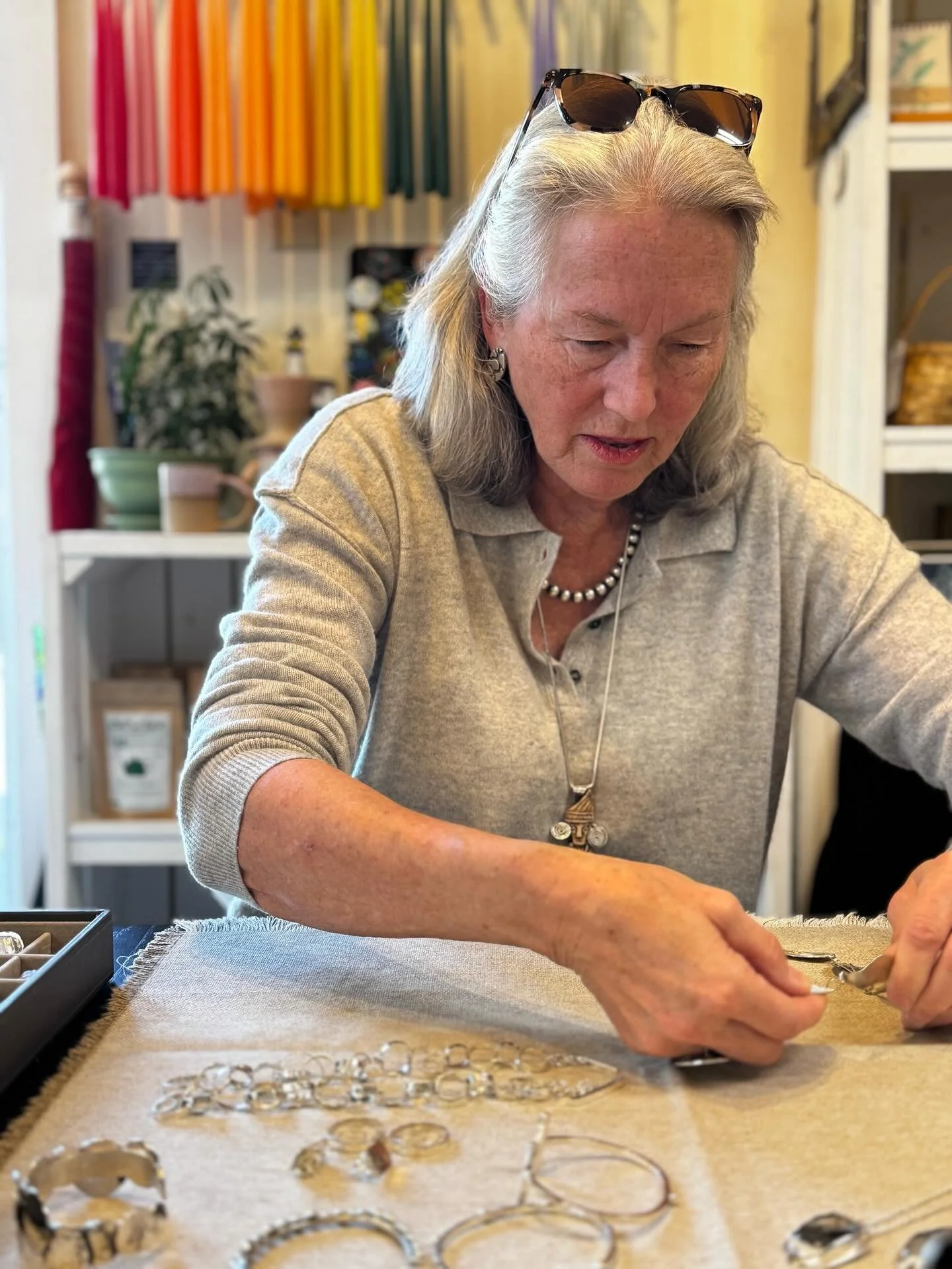 Look who stopped in! We had the pleasure of sitting down with the amazing @LeslieWeaverdesigns to select new pieces for the store! We just added a beautiful collection of new designs you&rsquo;ve been waiting for! Come on in before we buy them all ou