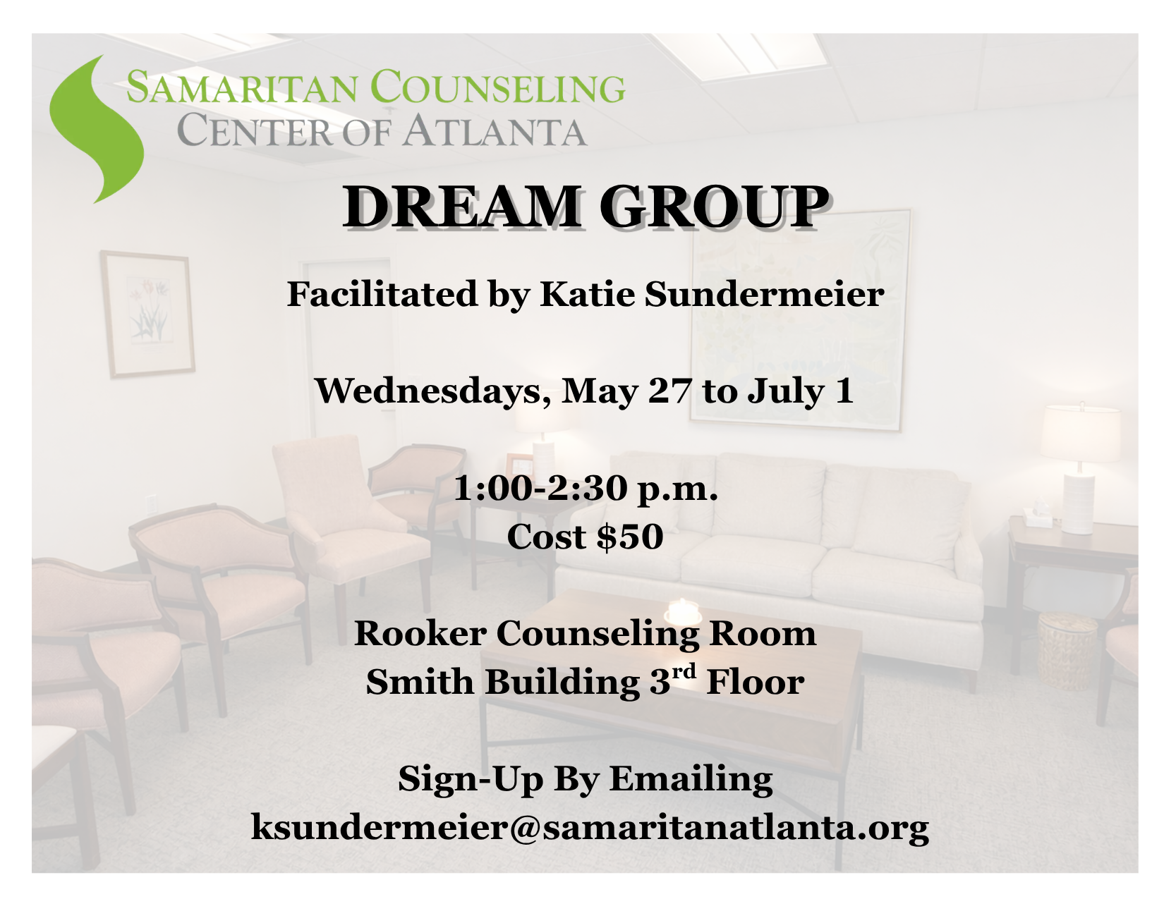 Samaritan Counseling Center Dream Group will meet beginning May 27