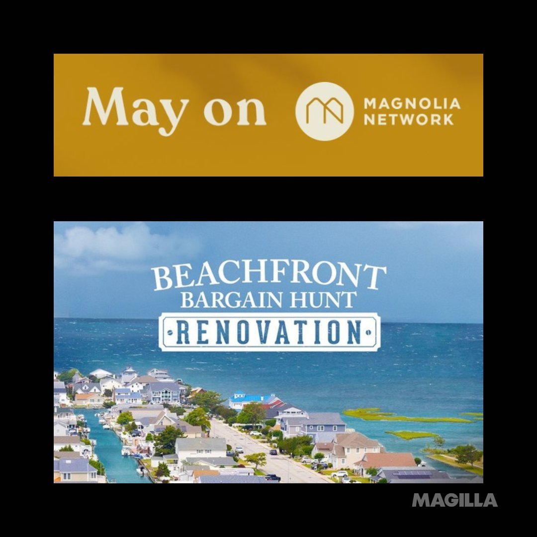 #FridayNights are for #BeachfrontBargainHuntRenovation! Tune in next Friday for an all-new episode on the Magnolia Network!
.
.
.
#magnolianetwork #beachfront #renovation #househunting #beaches #homesweethome #beachhouse #television #magillaentertain