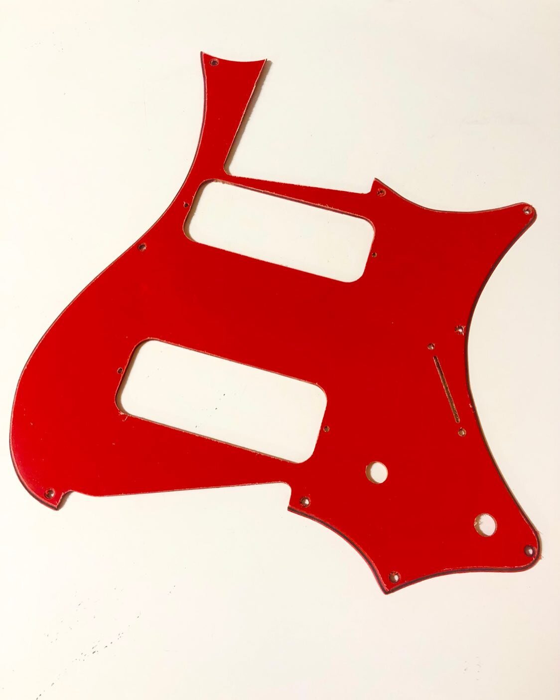 Simple clean and red Boden Classic 8. First 8 string just rolled off the line for a custom @bareknucklepickupsofficial upgraded classic 8. Let me know if I should make more.  #boden #strandbergclassic #8stringguitar #pickguard #nectarmusik