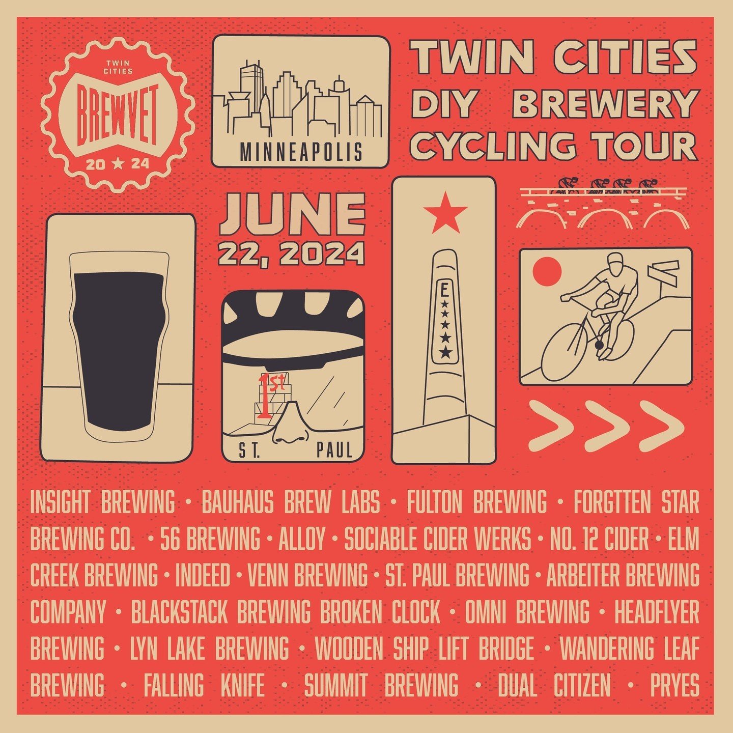 We&rsquo;re partnering with @forgottenstarbrewing for the 3rd annual Twin Cities Brewvet Bike Tour, a DIY style bike tour - make sure to add us to your route for the day!⁠
⁠
Event details:⁠
● Saturday, June 22, 2024⁠
● Ride begins at 12pm⁠
● 26 parti