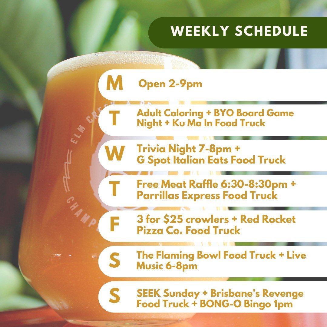 Another stellar week ahead of us, and BONG-O Bingo is back this Sunday at 1pm! ⁠
⁠
CHEERS ☀️ 🍻⁠
⁠
⁠
⁠
⁠
⁠
#elmcreekbrewing #mncraftbeer #beerme #thingstodoinmn #brewery