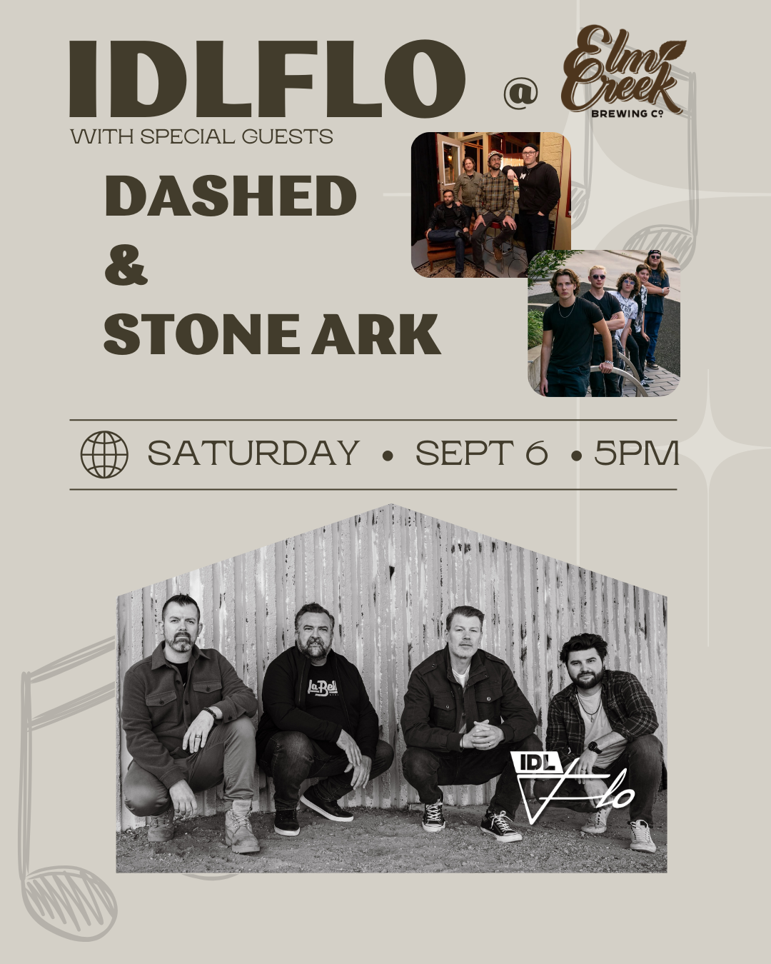 Live Music at Elm Creek Brewing: IDLFLO + Dashed + Stone Ark