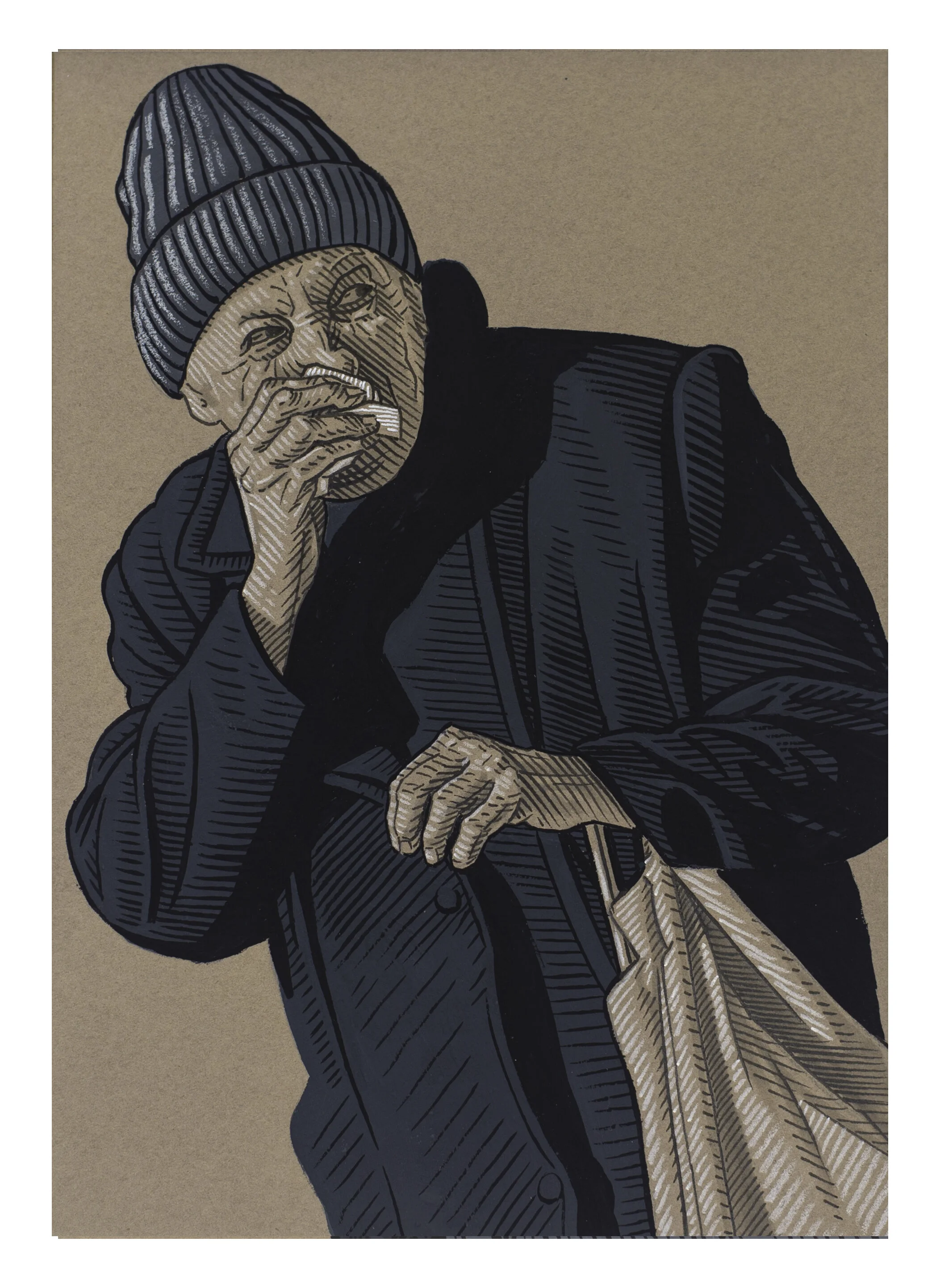  ink  and gouache on toned paper, 12 x 17 cm  2019 