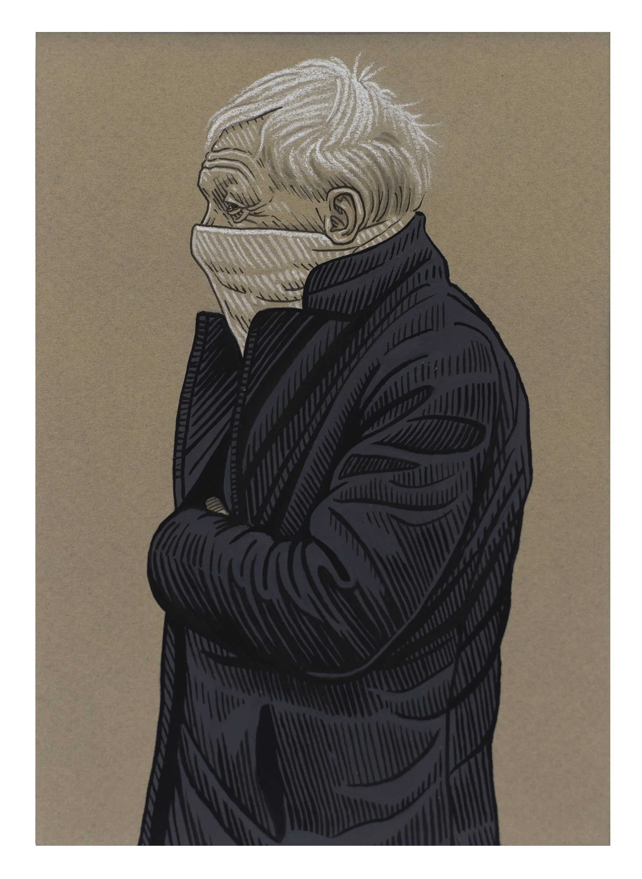  ink  and gouache on toned paper, 12 x 17 cm  2019 