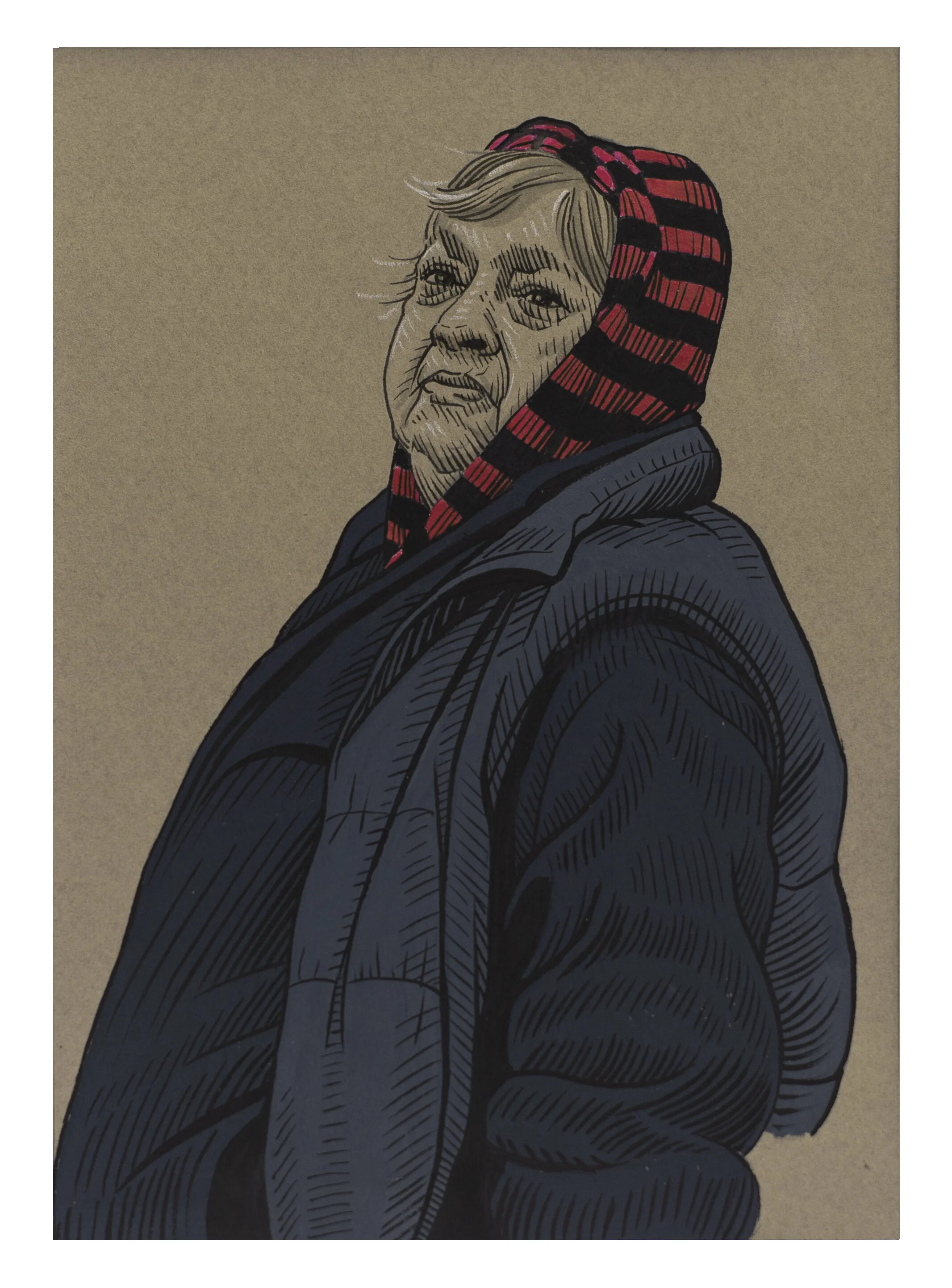  ink  and gouache on toned paper, 12 x 17 cm  2019 