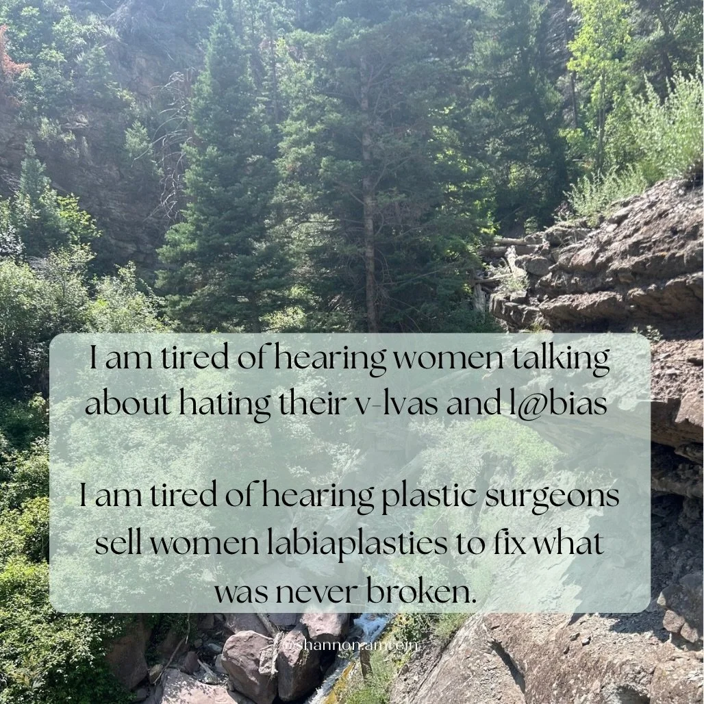 So many women were never taught how to have a relationship with their v-lva.

We were taught that it was private, maybe embarrassing or shameful, and definitely something we shouldn&rsquo;t talk about. 

And then we struggle to connect to this part o