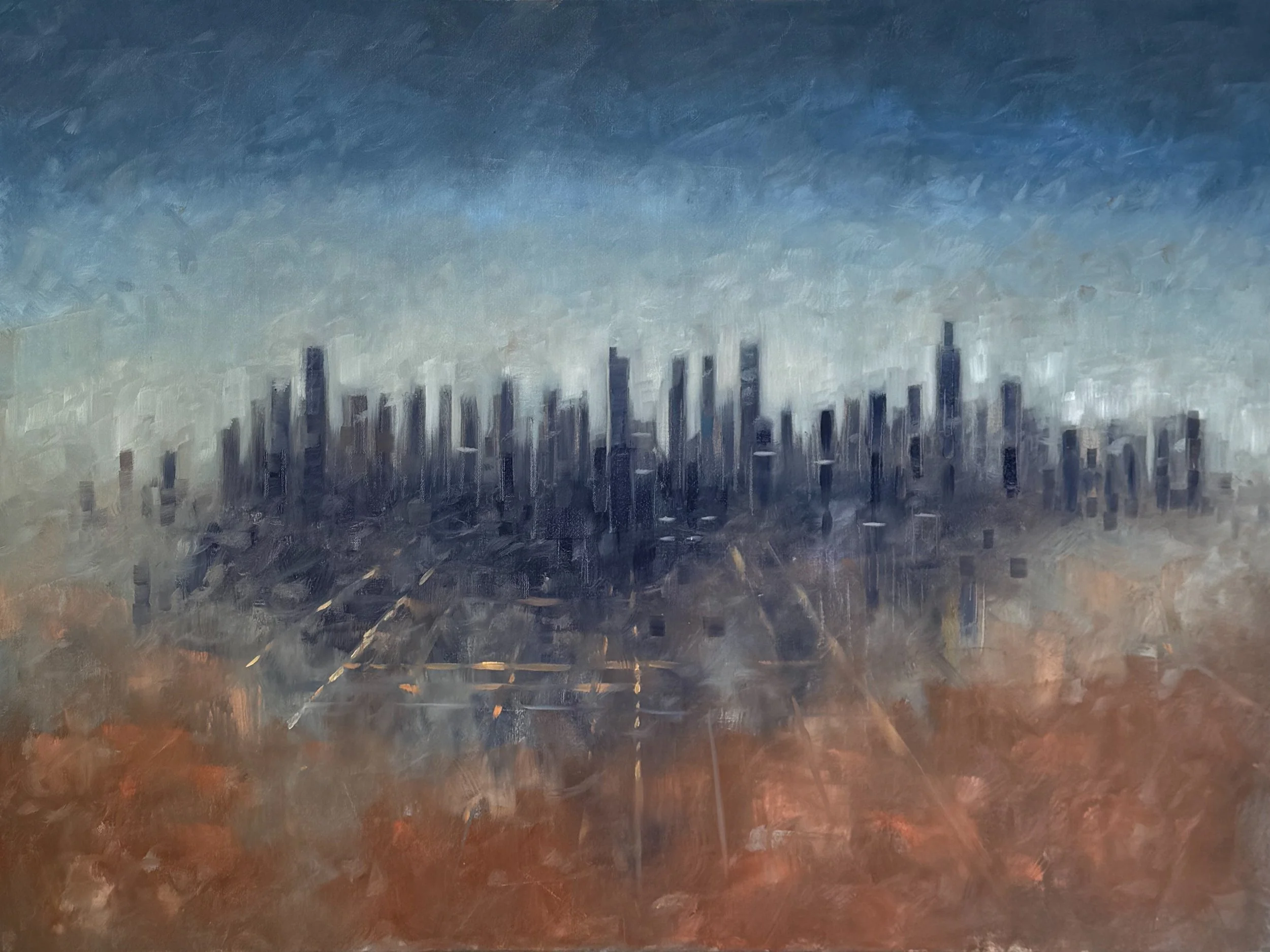 40 x 30 Chicago Emerging from the Fog