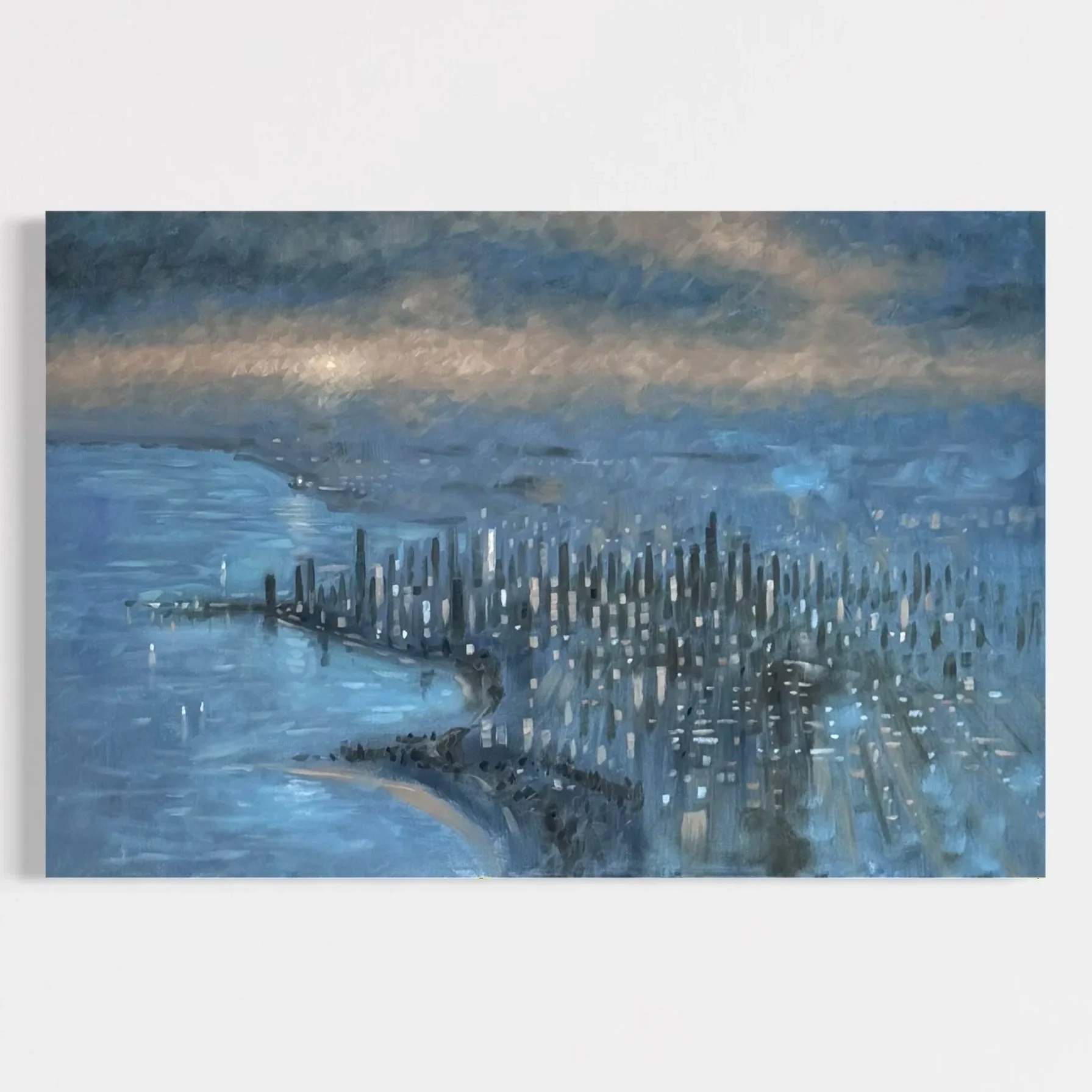 36 x 24 Chicago Lake Effect Blue Hour