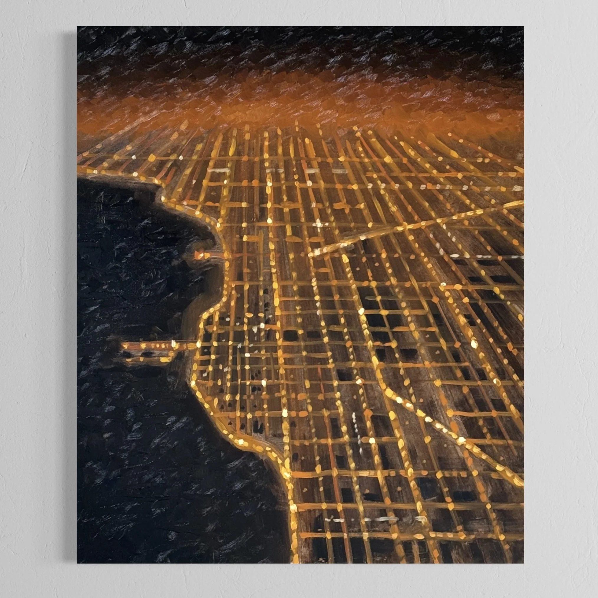 24 x 30 Chicago Aerial Space Gotham Grid
