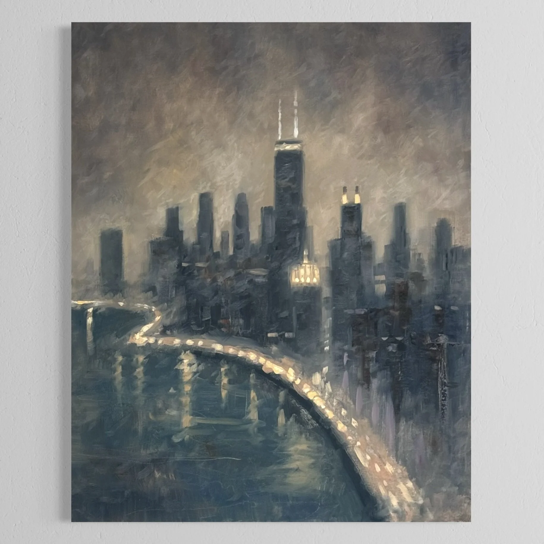 24 x 30 Chicago Lakeshore Ember Hour