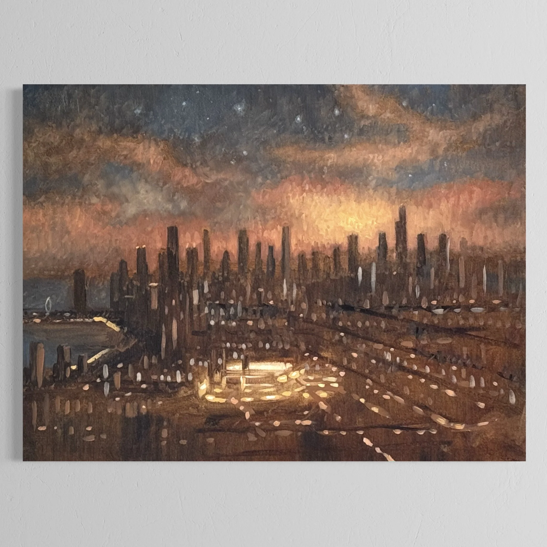 20 x 24 Chicago Sienna Wrigleyville Glow