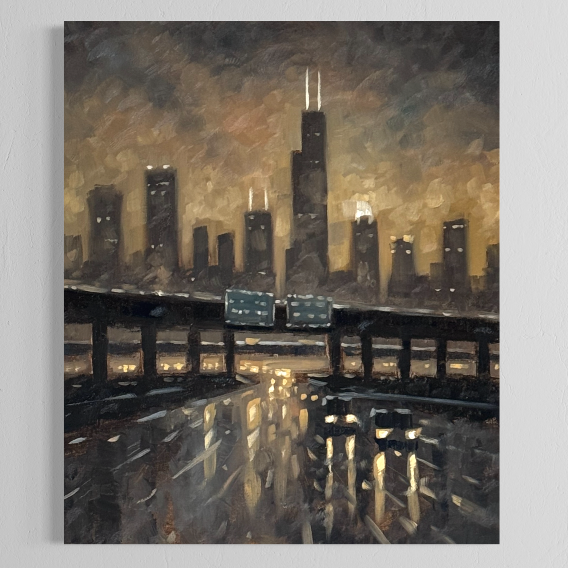 20 x 24 Chicago Gotham Interstate Noir