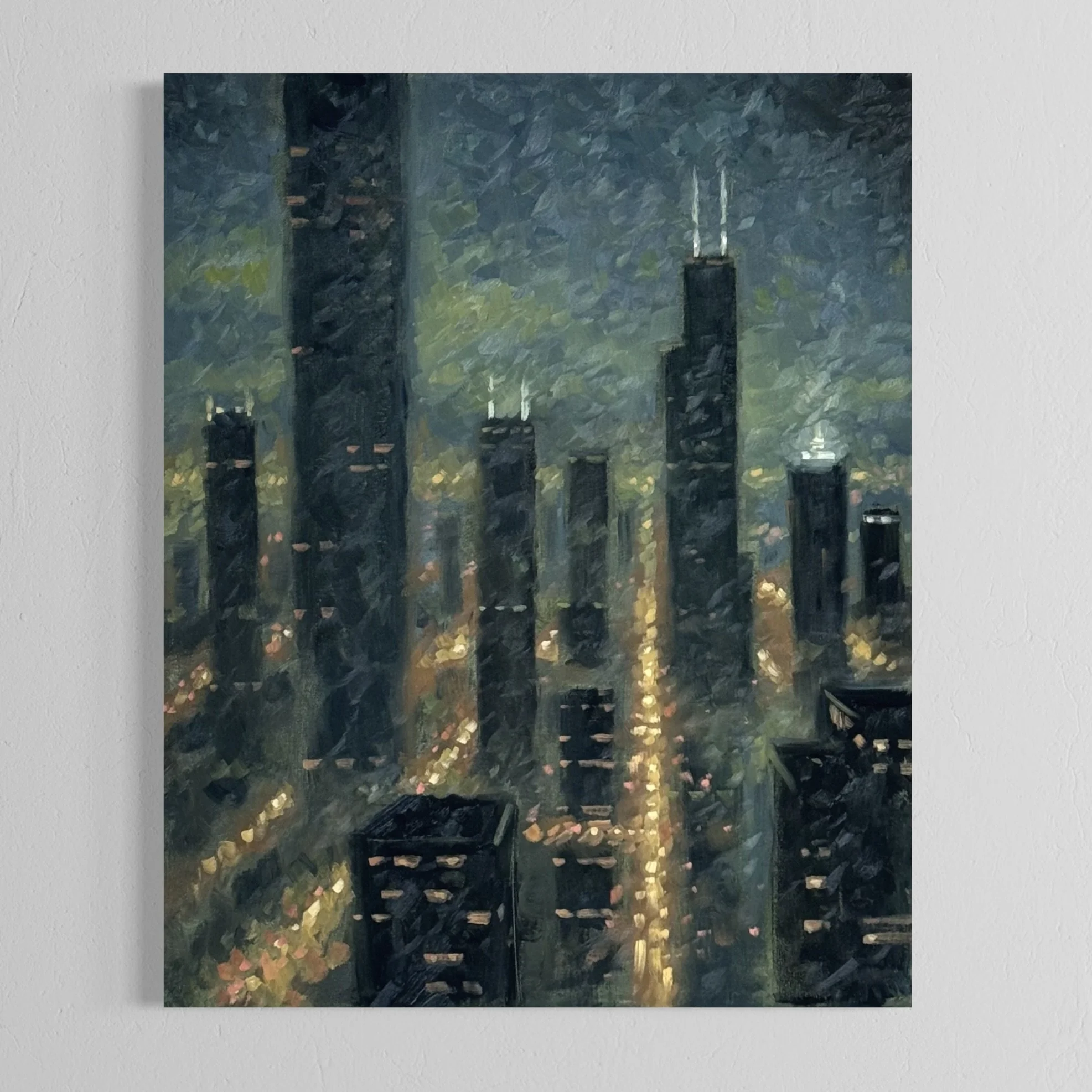 24 x 30 Chicago Verdigris Gotham Hour