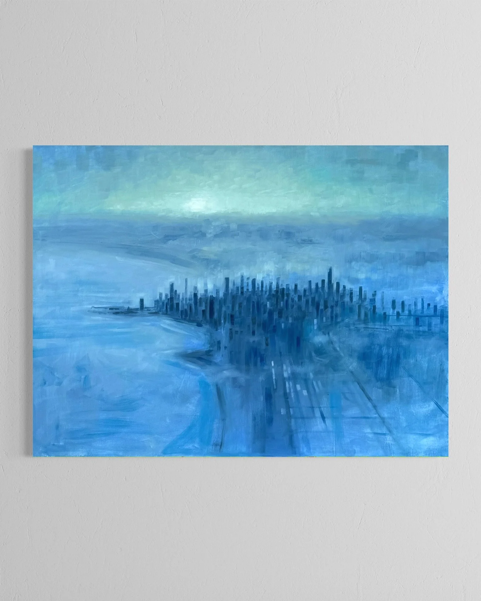 48 x 36 Chicago Blue Aerial Arrival