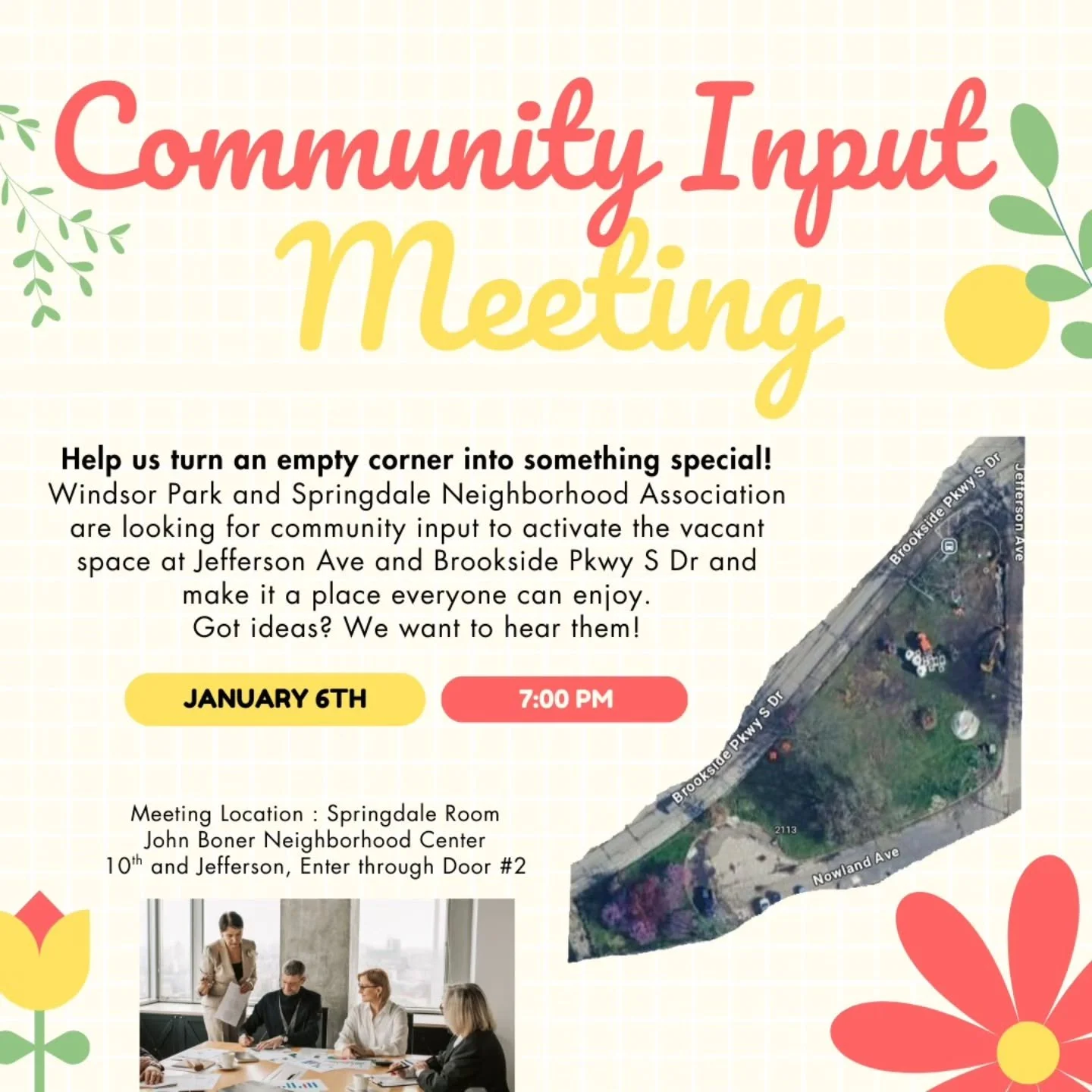 We want to hear from you!
Let's start the new year off right and beautify our neighborhood!
