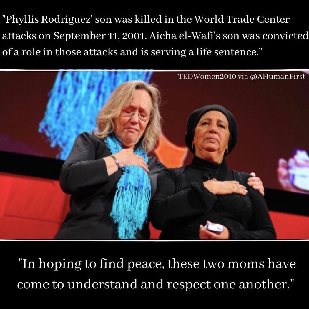 Watch the full talk here: https://www.ted.com/talks/aicha_el_wafi_phyllis_rodriguez_the_mothers_who_found_forgiveness_friendship

#ahumanfirst #inspirational #forgiveness #instagood #instadaily #somegoodnews #hope #quotes #inspirationalquotes #electi