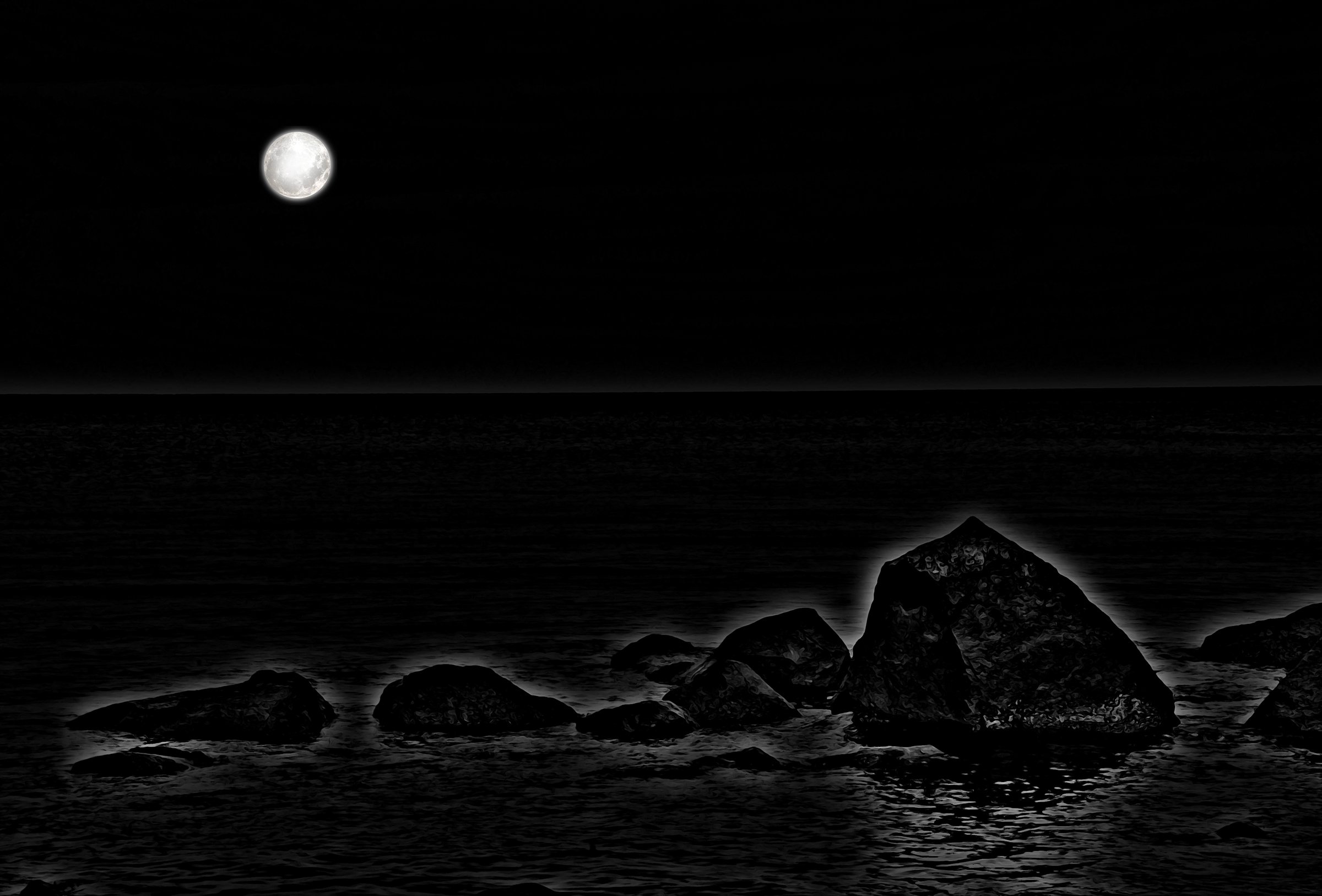 Moon on Water & Stone