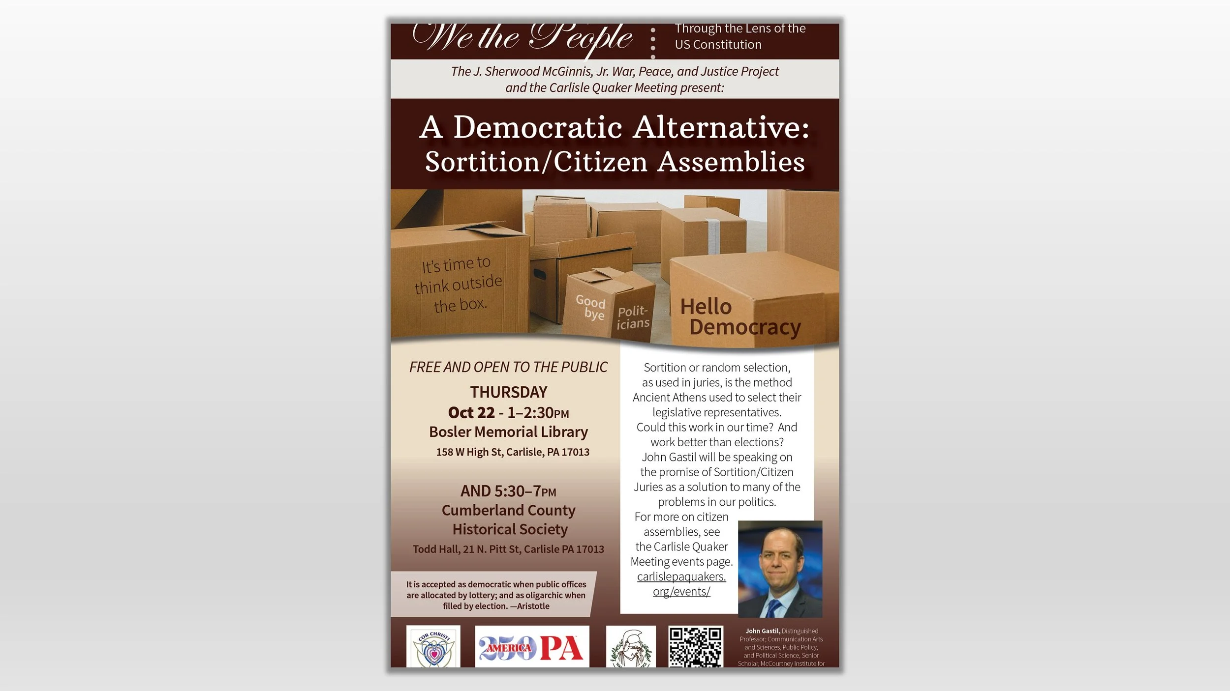 A Democratic Alternative: Sortition/Citizen Assemblies