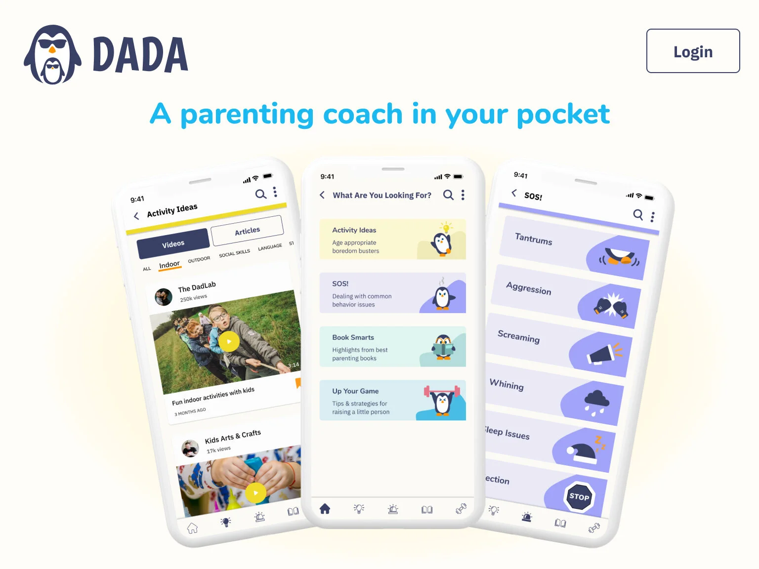 DADA: Design and development of a parenting app (UXR/UX/UI)