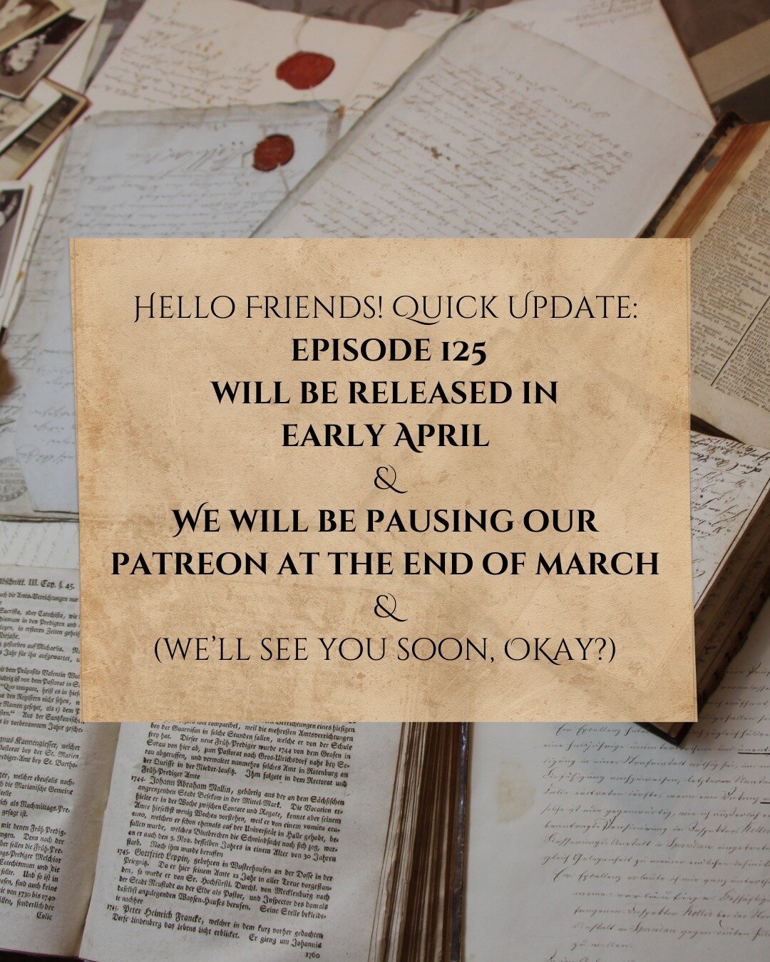 If you'd like to join our Discord, join the Patreon before we shut down for hiatus!⁠
⁠
Once you sign up as a patron at the Fable level ($5), you'll be able to keep Discord access while the show and Patreon is paused. We love our community and we'd li