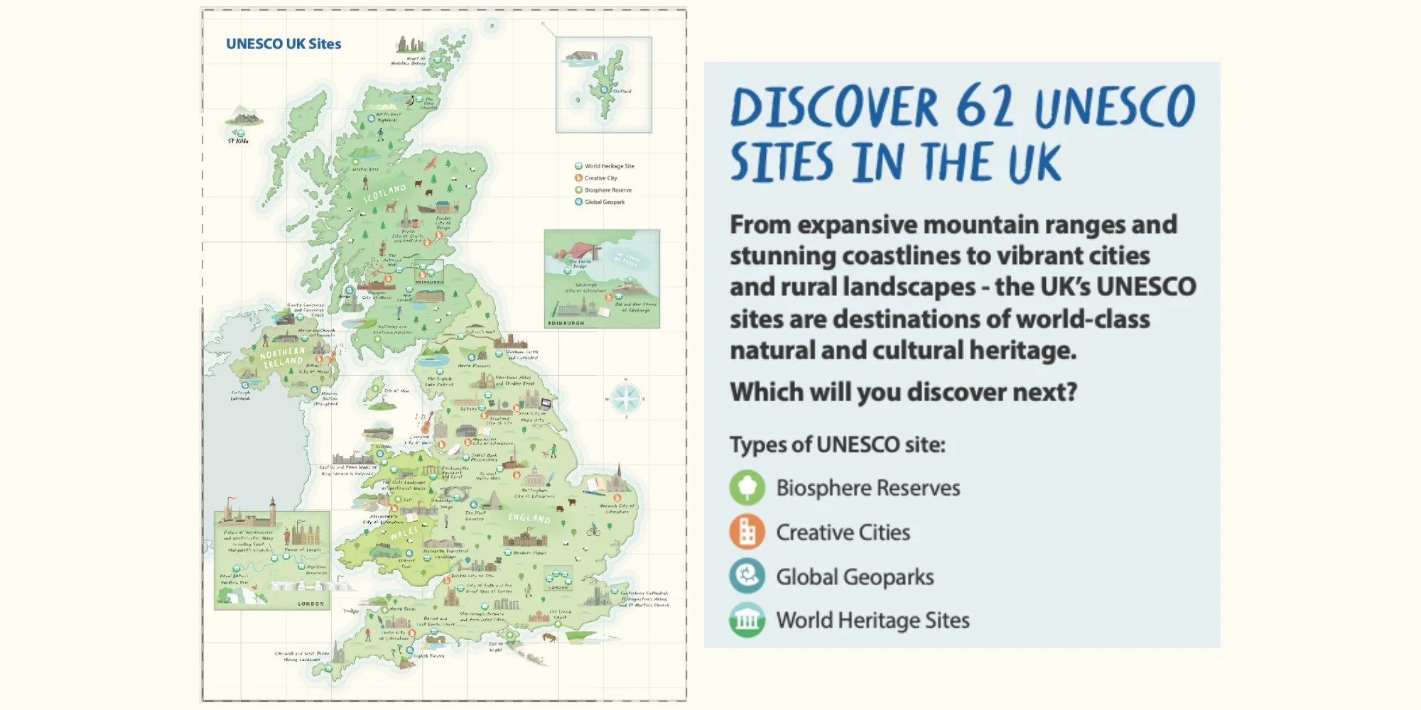 Summer adventures mapped: discover 62 UNESCO places across the UK