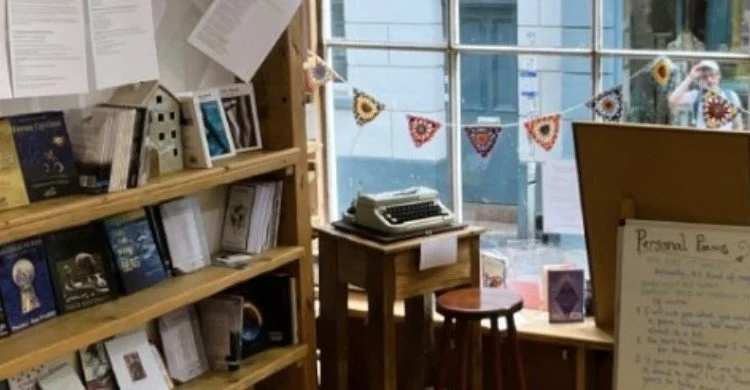 The inside of The Poetry Well bookshop in Totnes