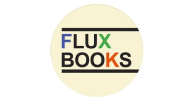 Text 'Flux Books' inside a cream coloured circle.
