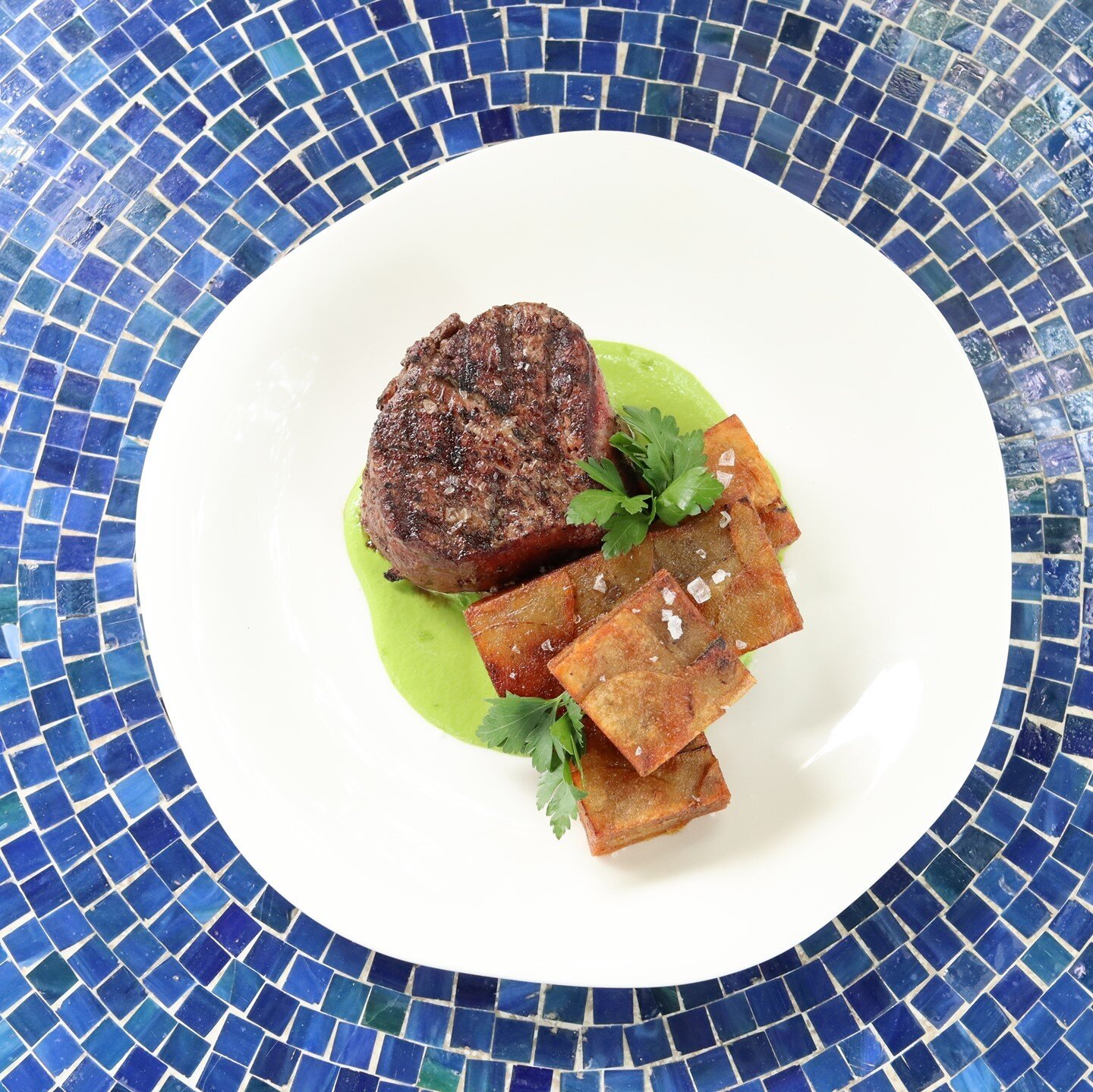 Our new beef tenderloin takes steak and potatoes to the next level--a tender 8oz filet over fava bean puree with a pave that's a work of potato art genius. Could there be anything more perfect for Father's Day? ⁠
⁠
P.S. If you are planning to celebra
