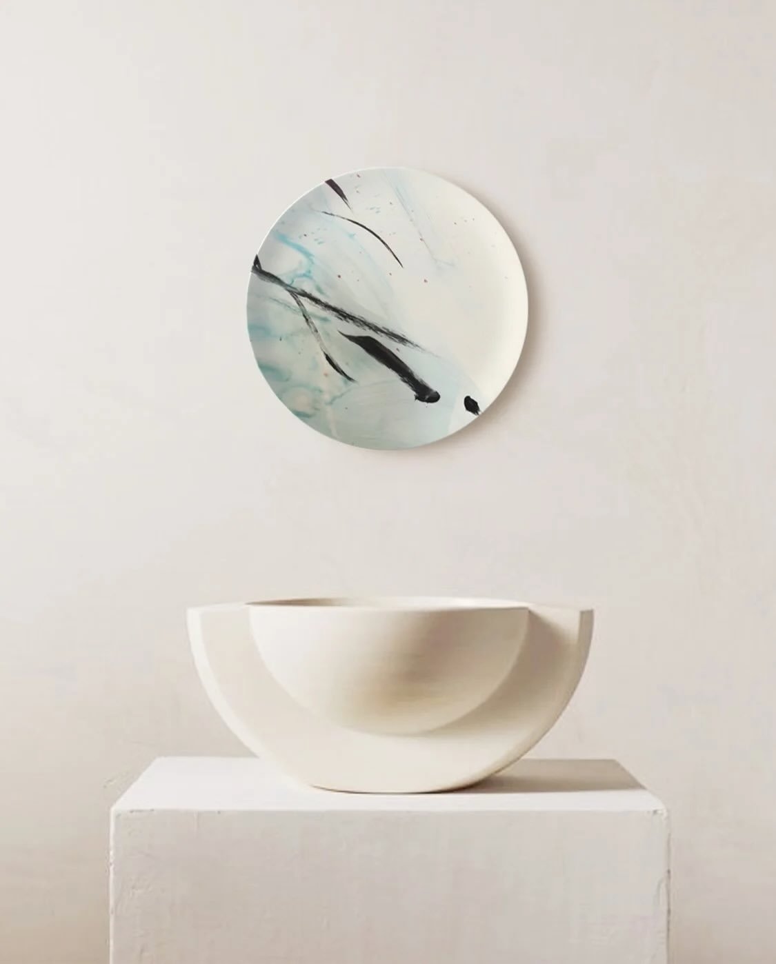 &ldquo;Love Liberates&ldquo; Fine Bone China Plates

Derived from painting Love Liberates (2024), strokes of blush, ink and sky blue suggest touch, breath, and release of feeling. 

Each plate is made from premium fine bone china and conceived as a c
