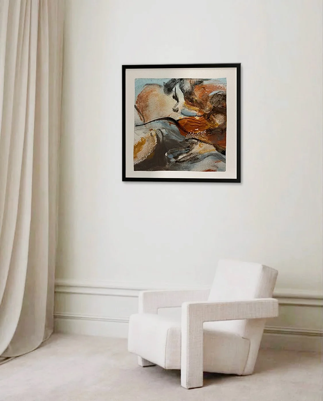 "Embrace" Framed Silk Scarf