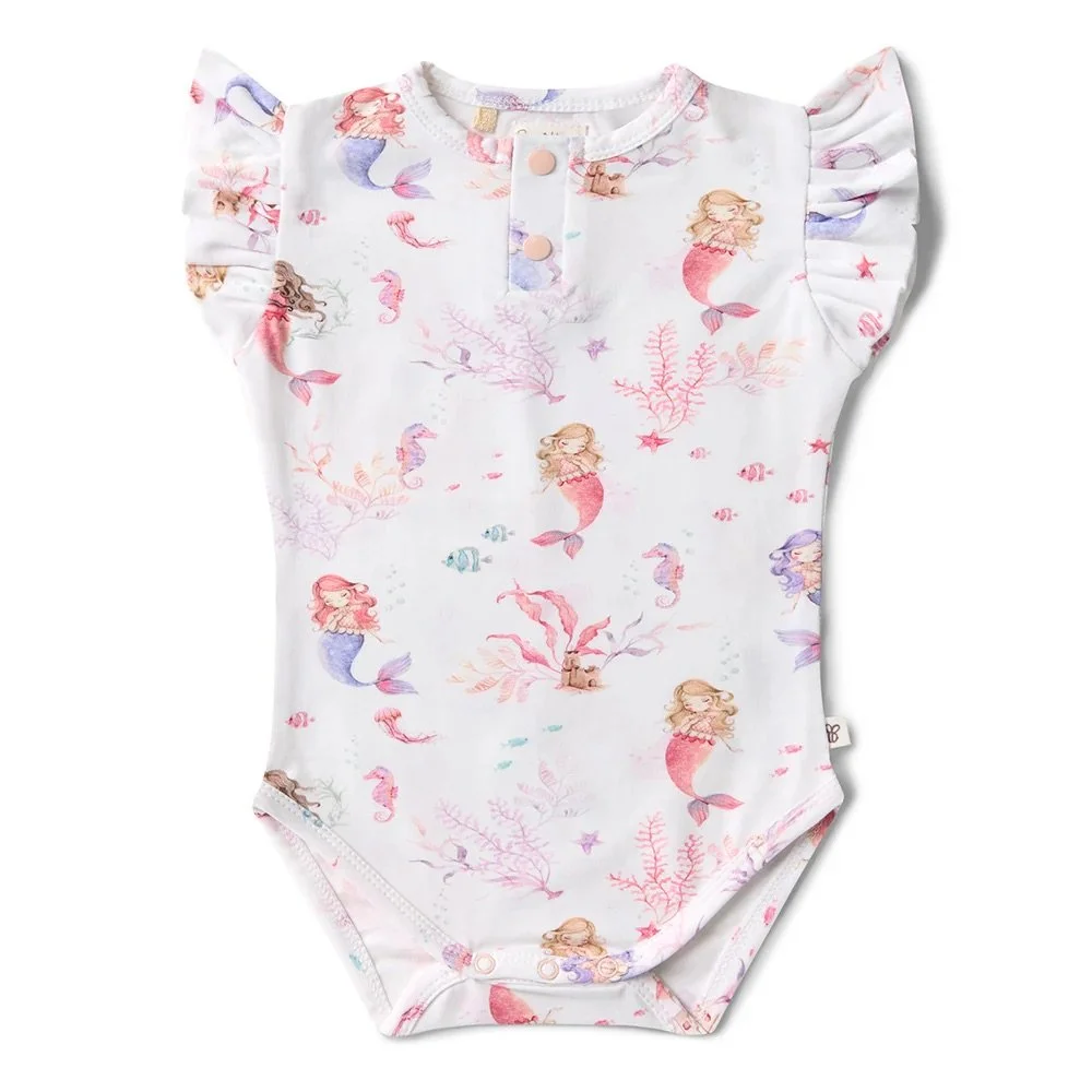 Short Sleeve Organic Bodysuit - Mermaid