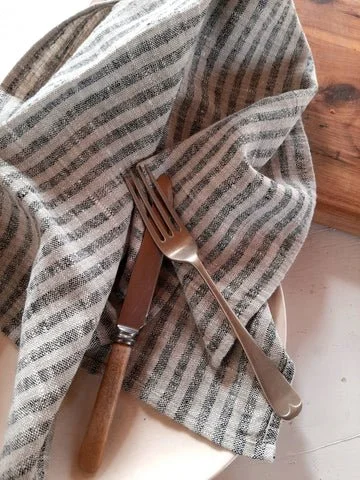 Simply Natural Home striped linen tea towel set - two colour options