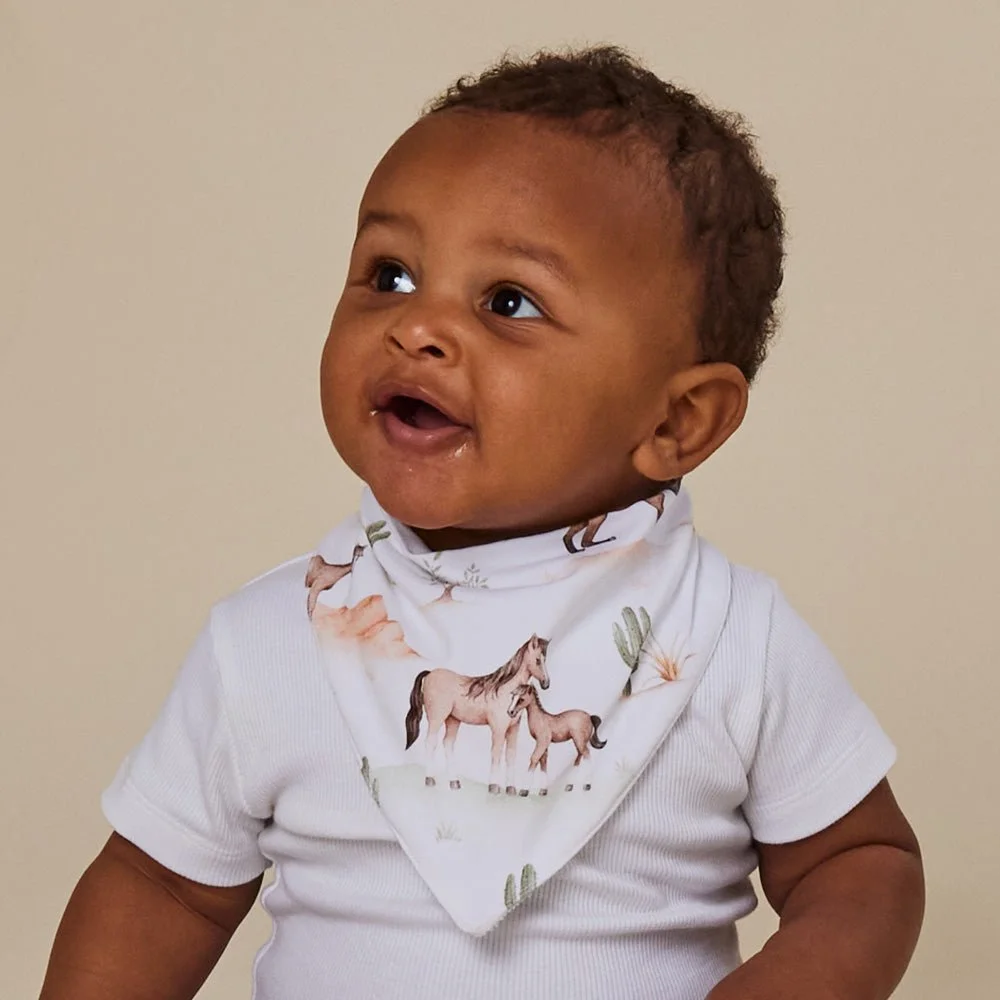 Snuggle Hunny Dribble Bib - Wild Horses