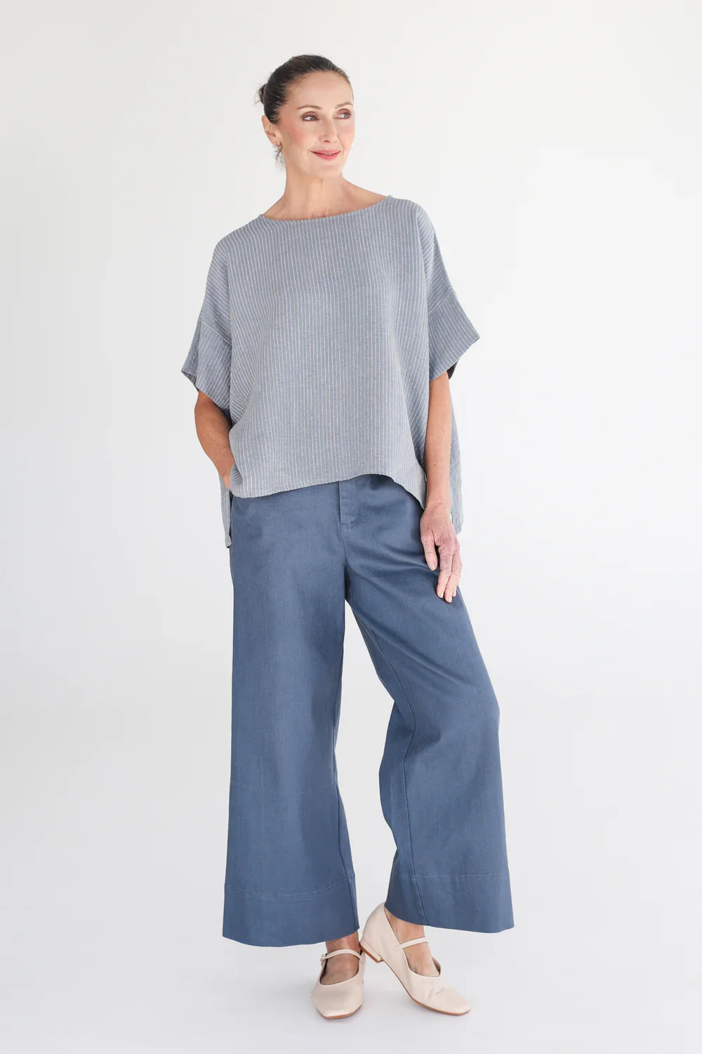 Eva's Sunday Riley Top - Dutch Blue Stripe