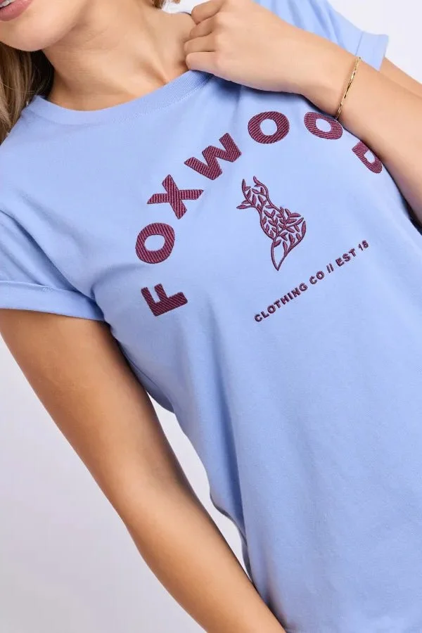 Foxwood Effortless Contrast Tee - Cornflower Blue