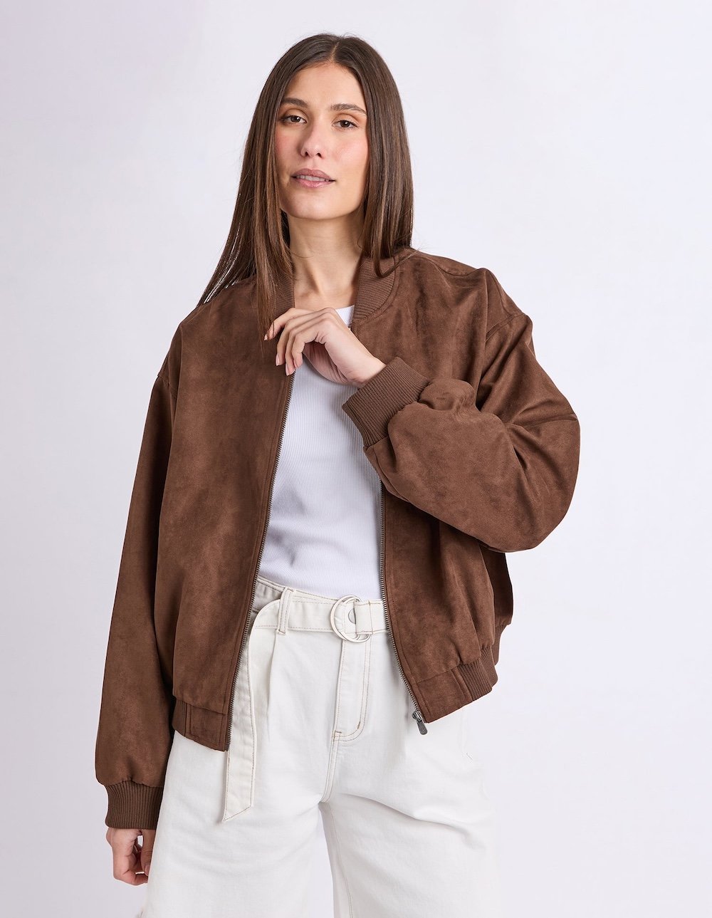 Foxwood Evie Faux Suede Bomber