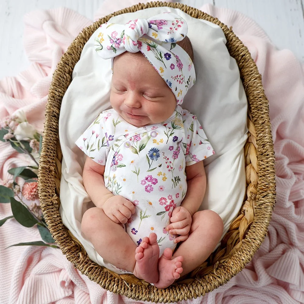 Snuggle Hunny Gracie Kimono Short Sleeve bodysuit