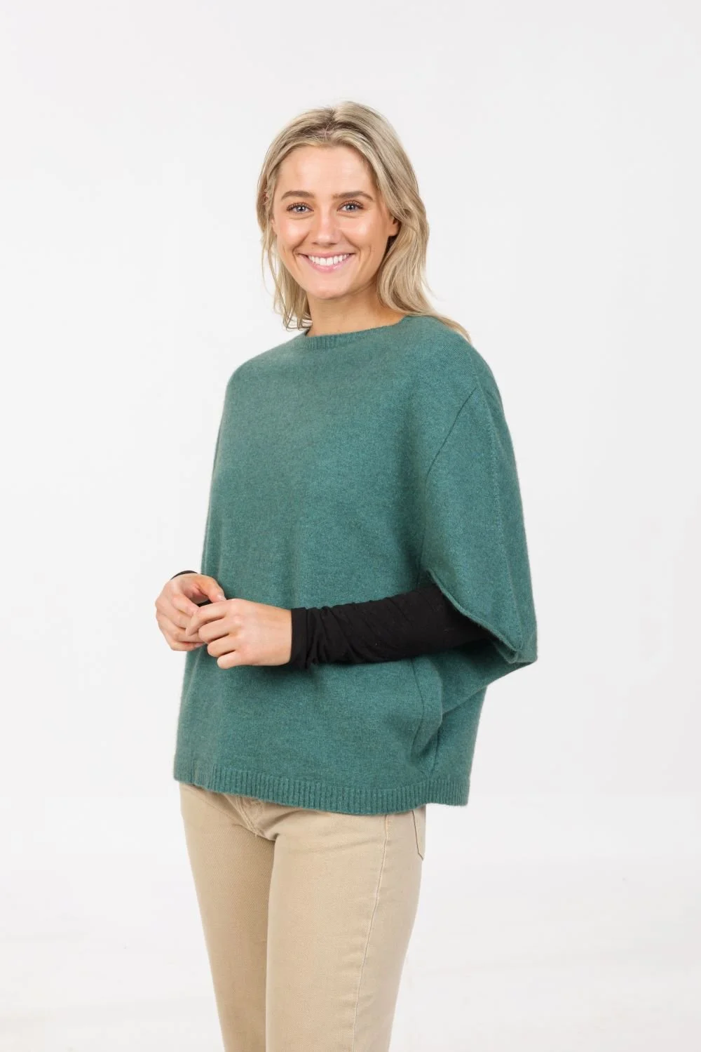 Possum Merino Split Sleeve Poncho - 4 colour options