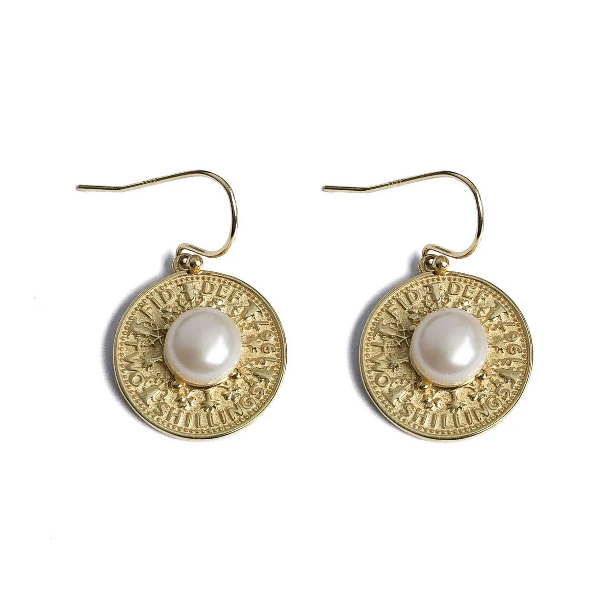 Gold coin earrings