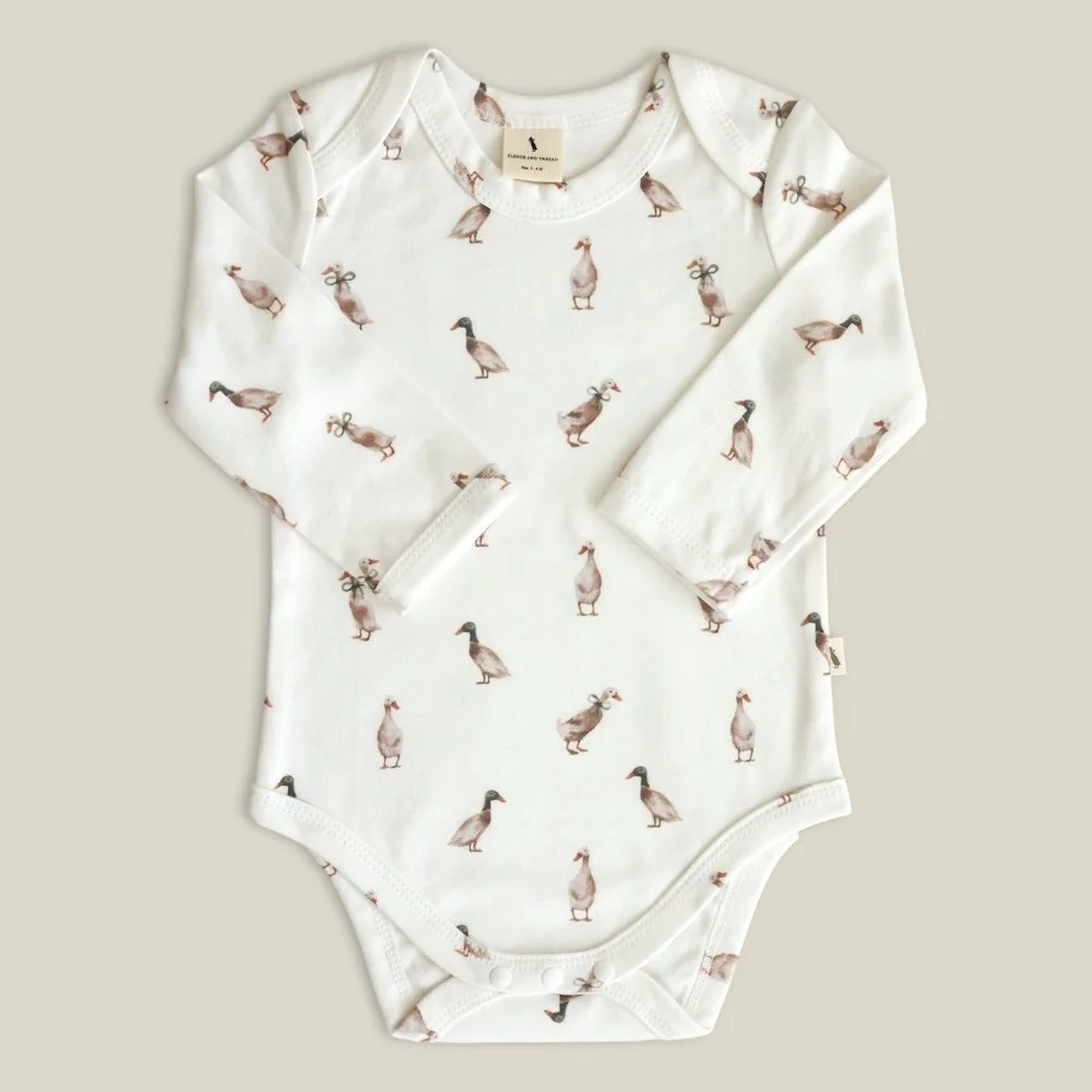 Baby growsuit with duck print