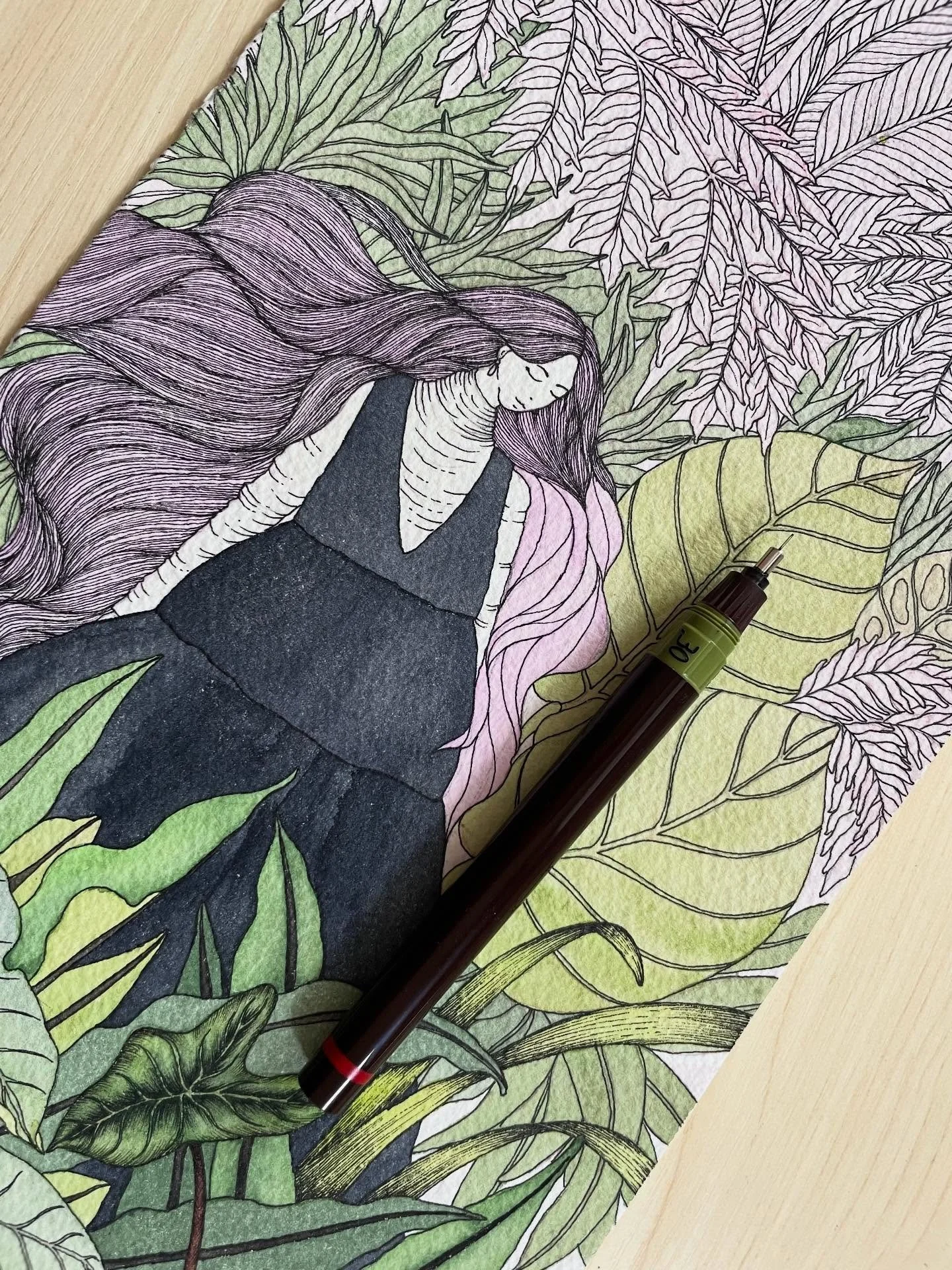 Process of getting the hair right ✨
#illustration