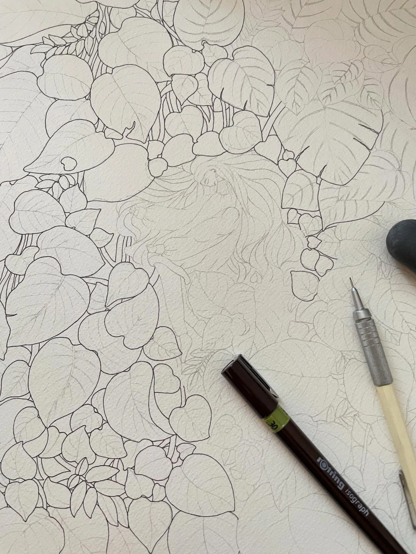 Starting to ink the next artwork ✌🏼
I have been working on these since last year for my first solo exhibition with @offthekerbgallery in 2026 
Hoping I can get them done in time. 
Will share the details soon 😊✨