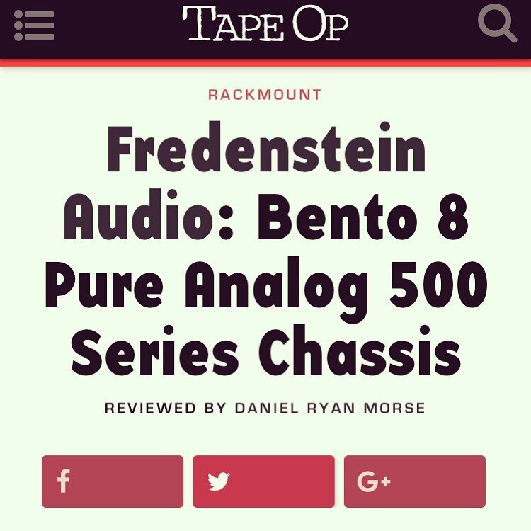 Dan reviewed the @fredensteinprofessionalaudio Bento 8 in the new @tapeopmag ; it&rsquo;s been a big help over here!