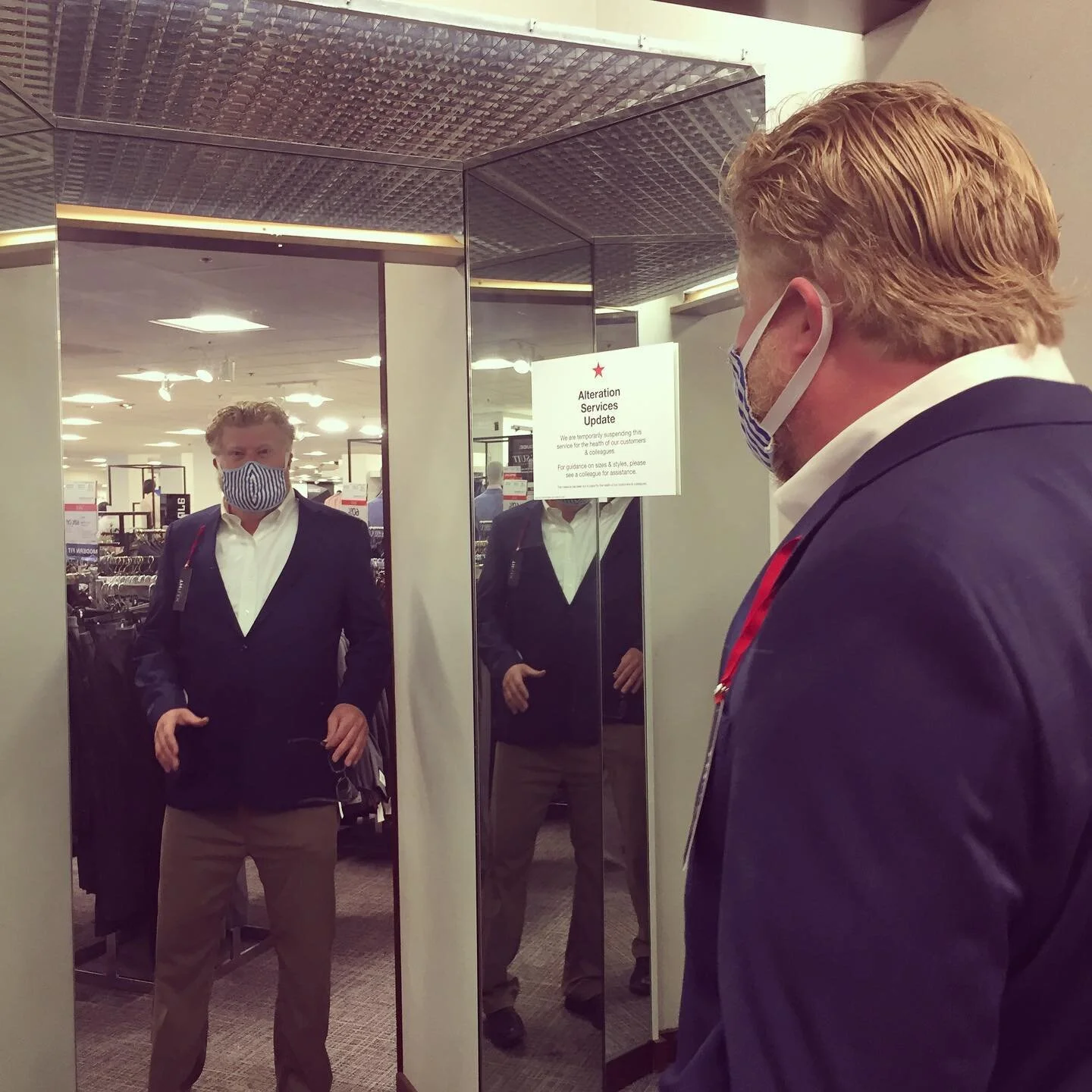 Suit shopping for our big day with this guy today! So many colors to choose from. Which one will he choose to wear in 2 months??? #meanttobemerl